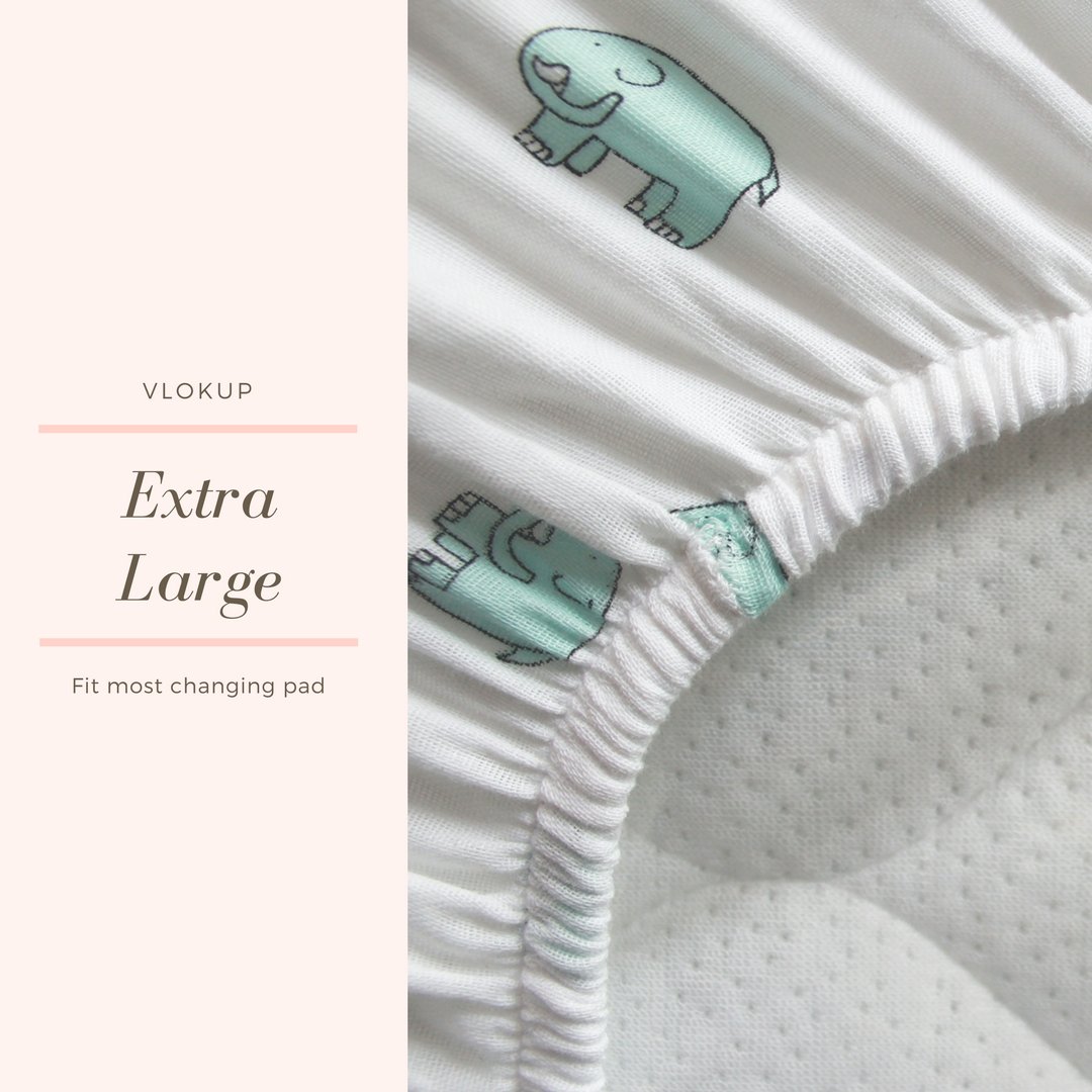 Vlokup Muslin Baby Changing Pad Cover Set - Soft, Portable & Contoured Diaper Changing Mat for Boys & Girls (Flamingo Print) - Perfect for Nursery, Travel & On-the-Go Diaper Changes