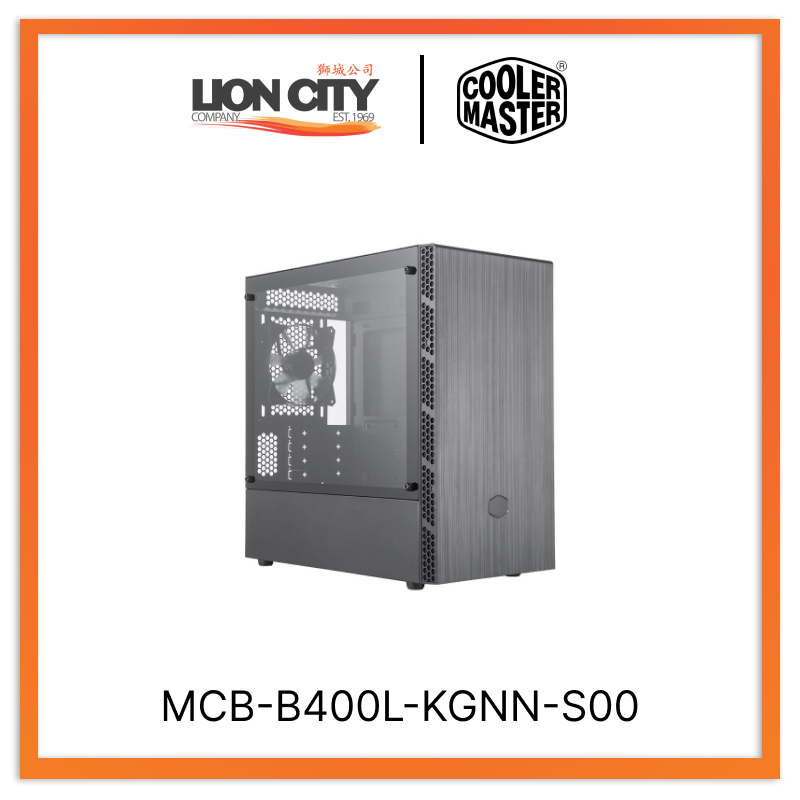 Cooler Master MCB B400L KGNN S00 CM MasterBox MB400L M ATX Mid Tower PC Case with Tempered Glass Side Panel - Ideal for Gaming Rigs & High-Performance Builds