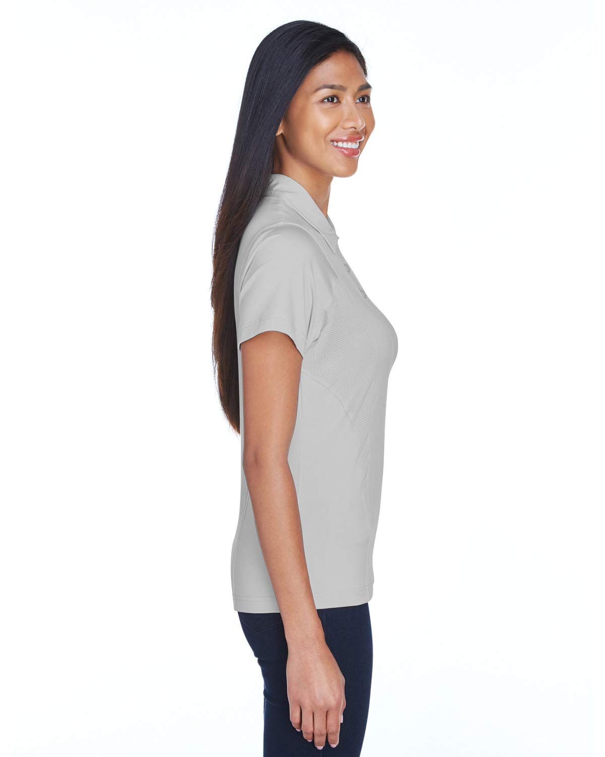 TEAM 365 Women's Performance Polo Shirt - Moisture Wicking, Breathable & Quick Dry Golf Tennis Workout Top (Sport Silver, Small) | Perfect for Golf, Tennis, Gym & Casual Wear