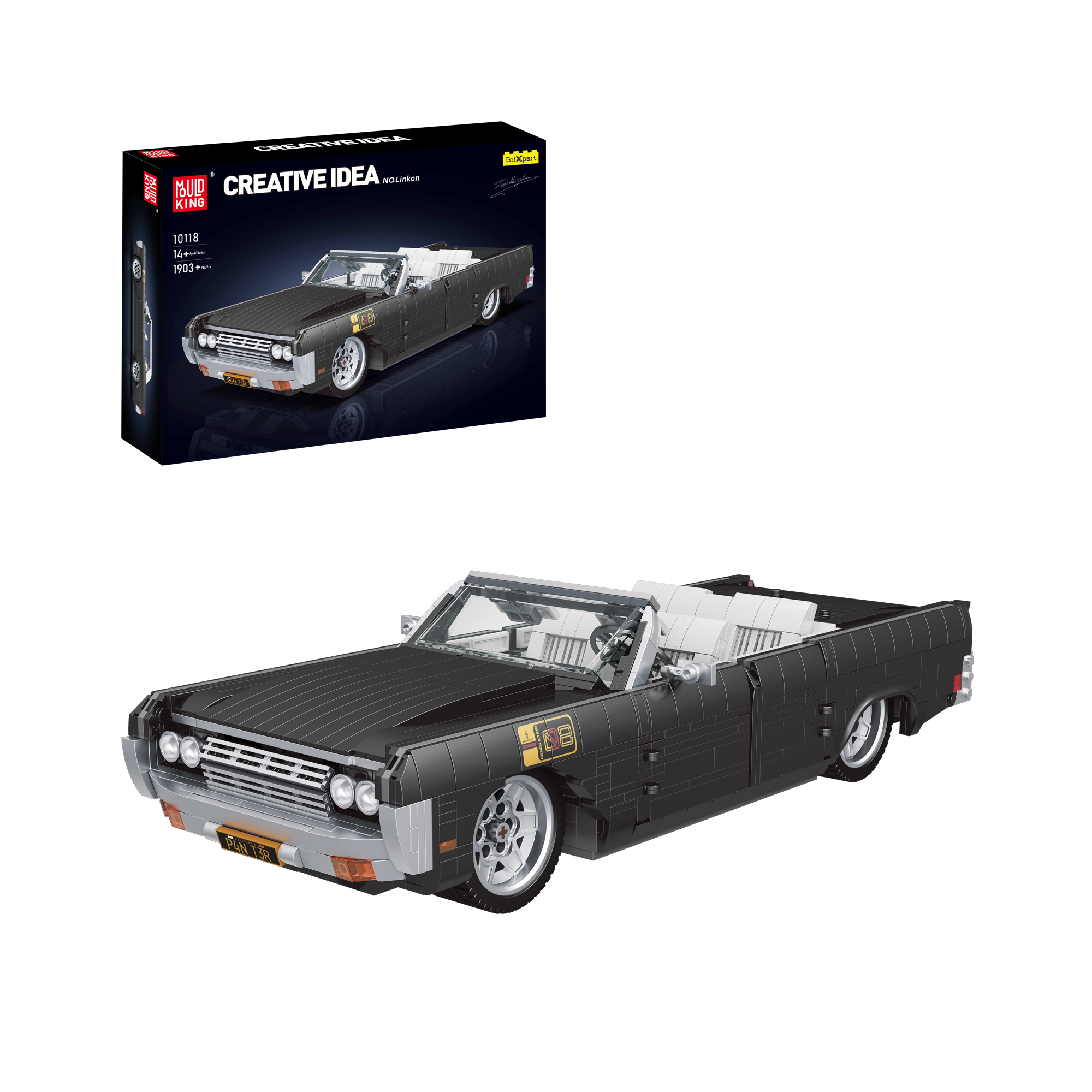 Mould King 10118 Lincoln Continental Car Model Building Kit - 1,903 Piece Collectible DIY Construction Set for Adults & Teens | Perfect for Home Decoration, Gift Giving & Stress Relief