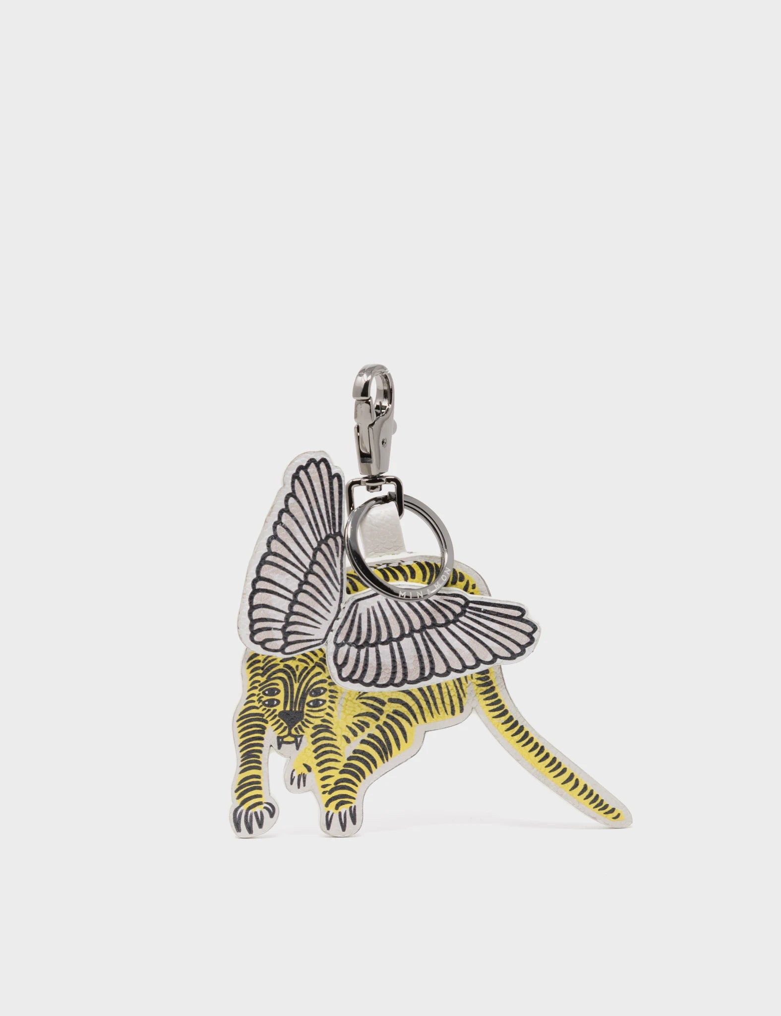 Winged Tiger Leather Charm - Yellow | Handmade Leather Pendant for Jewelry Making, DIY Crafts & Boho Fashion Accessories | Perfect for Necklaces, Bracelets & Keychains