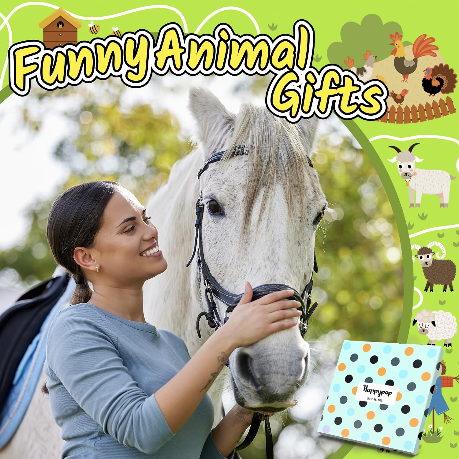 HappyPop Funny Animal Novelty Socks for Women & Girls - Cute Llama, Horse, Cow Crazy Socks - Perfect Gift for Teens, Birthday, Christmas | Wear for Parties, Gifts, Casual Fun