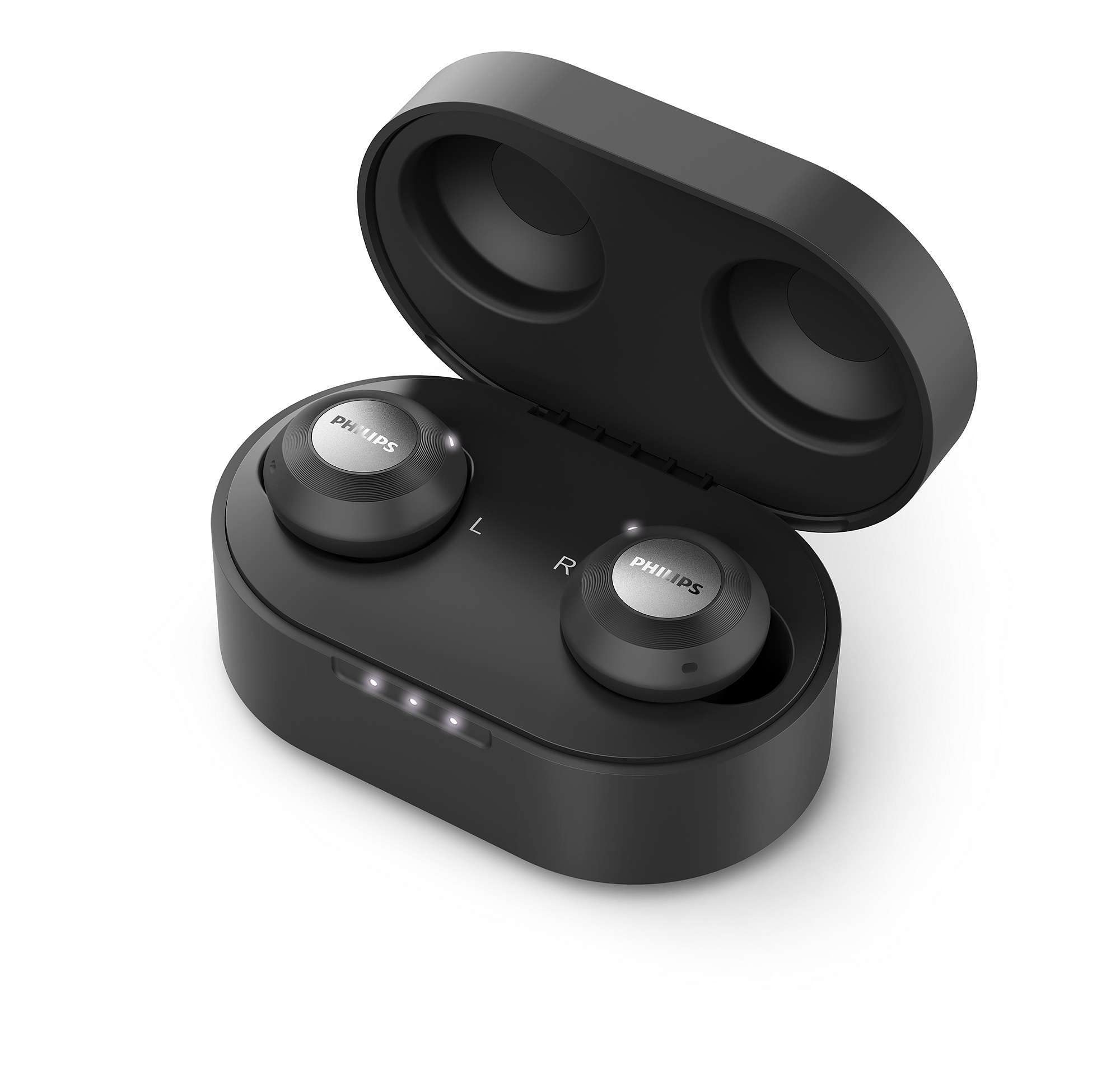 Philips T8505BK/00 Wireless Bluetooth Earbuds with Hybrid Active Noise Cancelling, 13mm Neodymium Drivers & Google Assistant - Perfect for Commuting, Workouts & Travel (Black, 2021 Model)