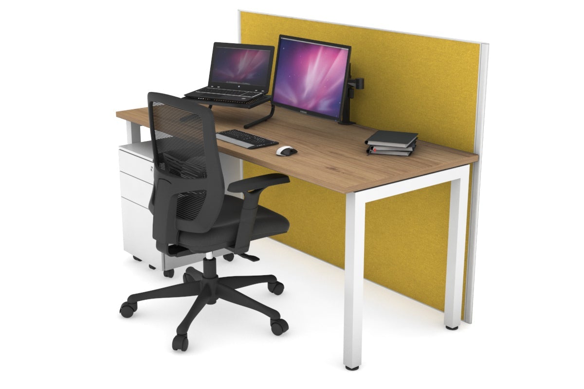 Horizon Quadro Square Legs Office Desk - 1400L x 700W Modern Workstation for Home & Office - Perfect for Remote Work, Study & Conference Rooms