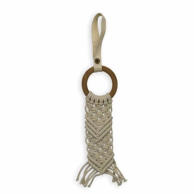 Finn & Emma All-in-One Macrame Toy Chevron - Organic Cotton Baby Activity Gym with Wooden Beads & Teether - Perfect for Tummy Time, Sensory Play & Nursery Decor