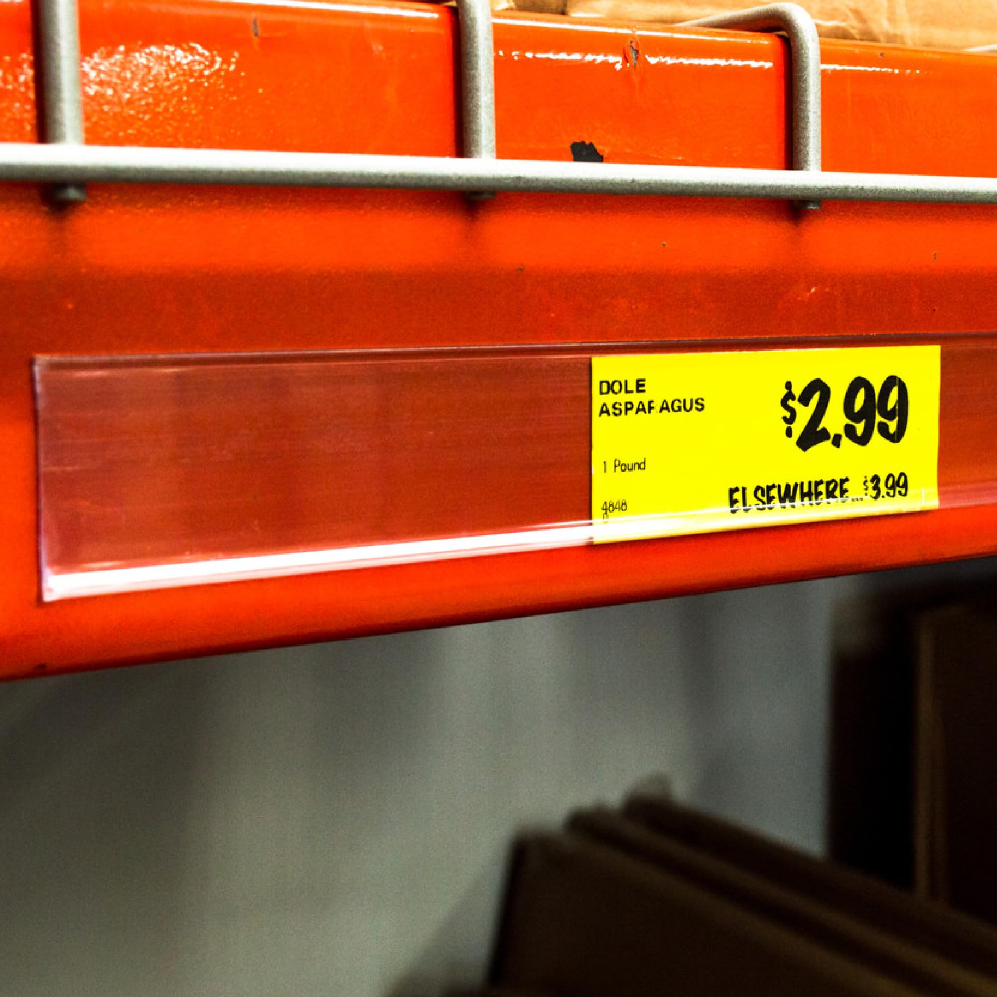 Clear Adhesive Back Price Tag Strip UPC Holder - 48 Inch Length - Pack of 50 | Perfect for Retail Shelves, Product Labeling & Inventory Organization