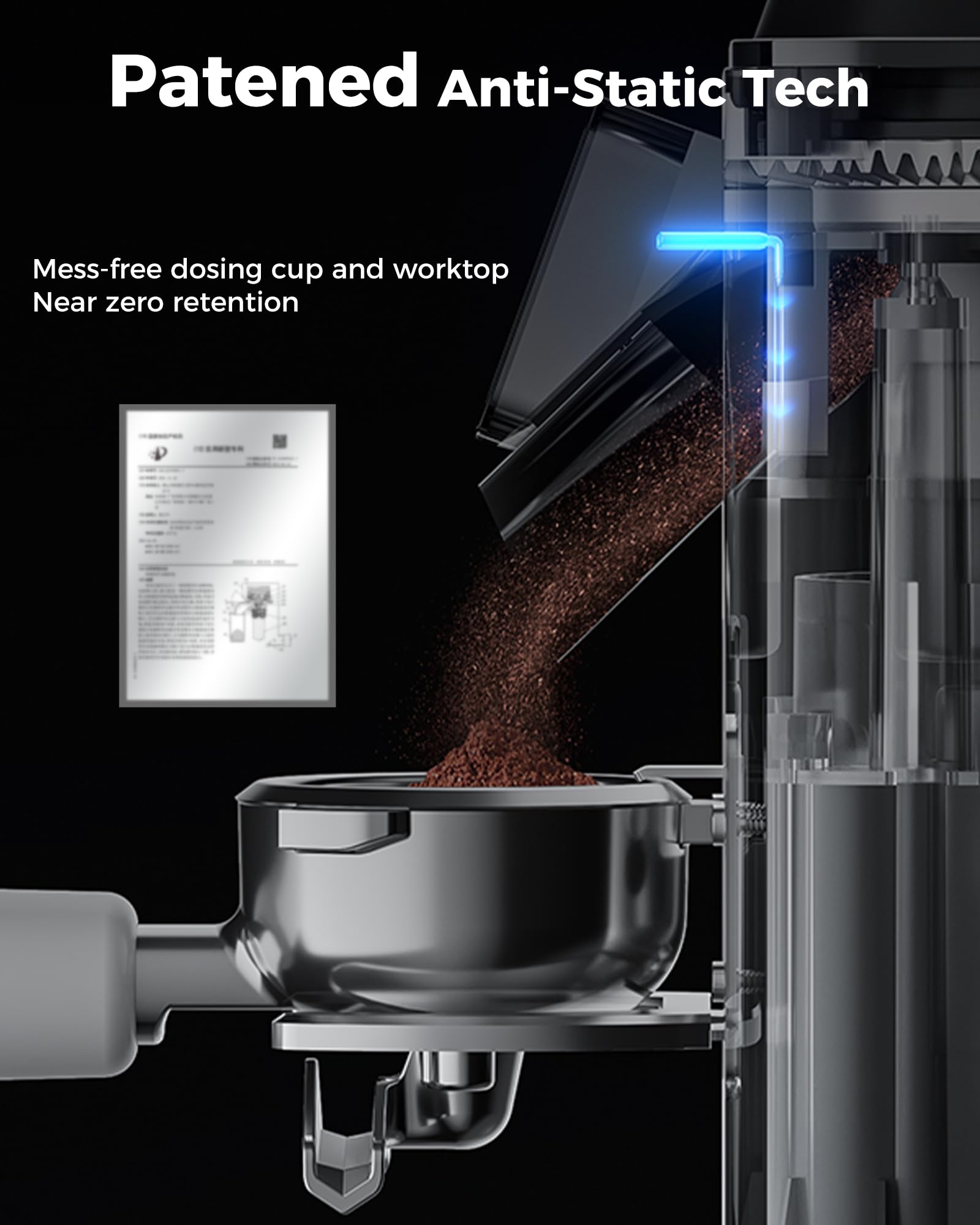 Premium Tuni G1 Conical Burr Coffee Grinder - 48 Adjustable Grind Settings, Anti-Static Technology, Precision Timer & LED Touchscreen - Perfect for Espresso, Drip, Cold Brew & French Press - Stainless Steel Silver - Ideal for Home Baristas & Coffee Enthusiasts
