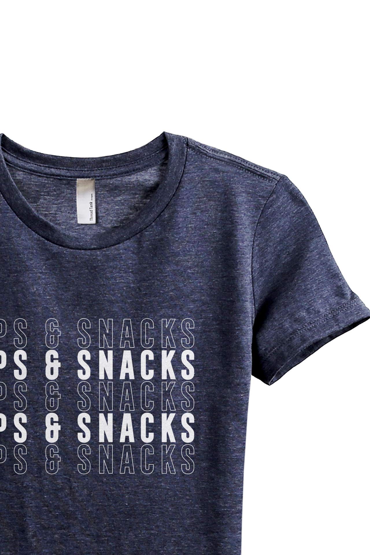 Thread Tank Naps and Snacks Women's Fashion Relaxed Fit T-Shirt - Casual Comfort Tee for Lounge, Sleep & Everyday Wear