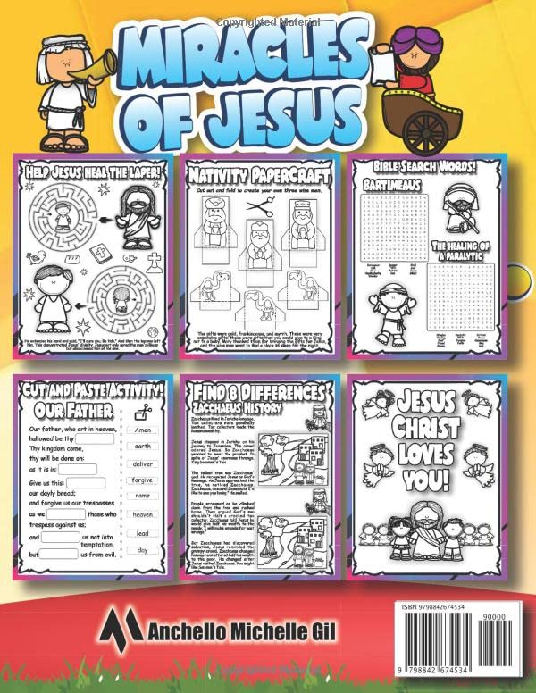 Jesus Miracles Activity Book - 200 Fun Bible Tasks for Kids: Mazes, Puzzles & Crafts