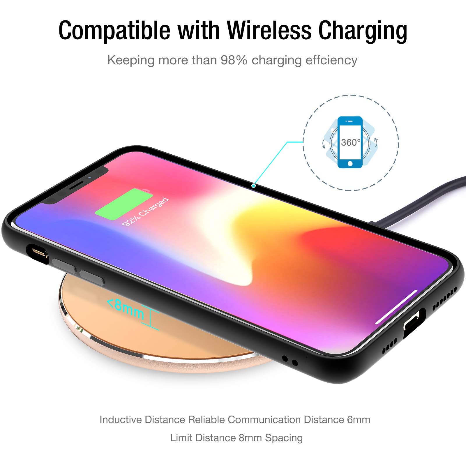 TOZO 2025 Upgraded 15W Max Fast Wireless Charging Pad - Compatible with iPhone 16/16 Plus/16 Pro Max/15/14/13/SE/12 & Samsung Galaxy S24/S23/S22 Series - Qi-Certified Charger for Bedside, Office & Car (Champagne, No AC Adapter Included)