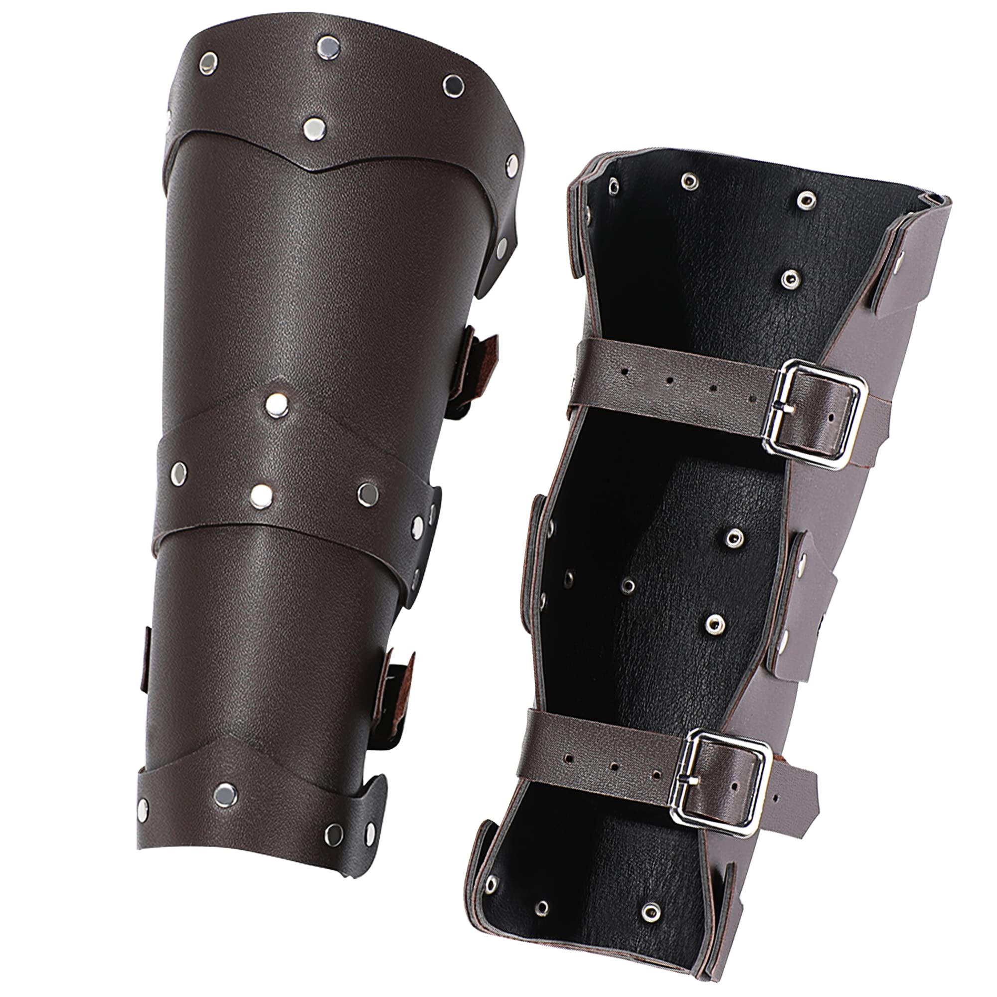 Medieval Leather Arm Guard Bracers - Viking Knight Gauntlets & Steampunk Wrist Cuffs for Cosplay, LARP & Renaissance Fairs | Durable Costume Accessories for Historical Reenactment & Fantasy Events