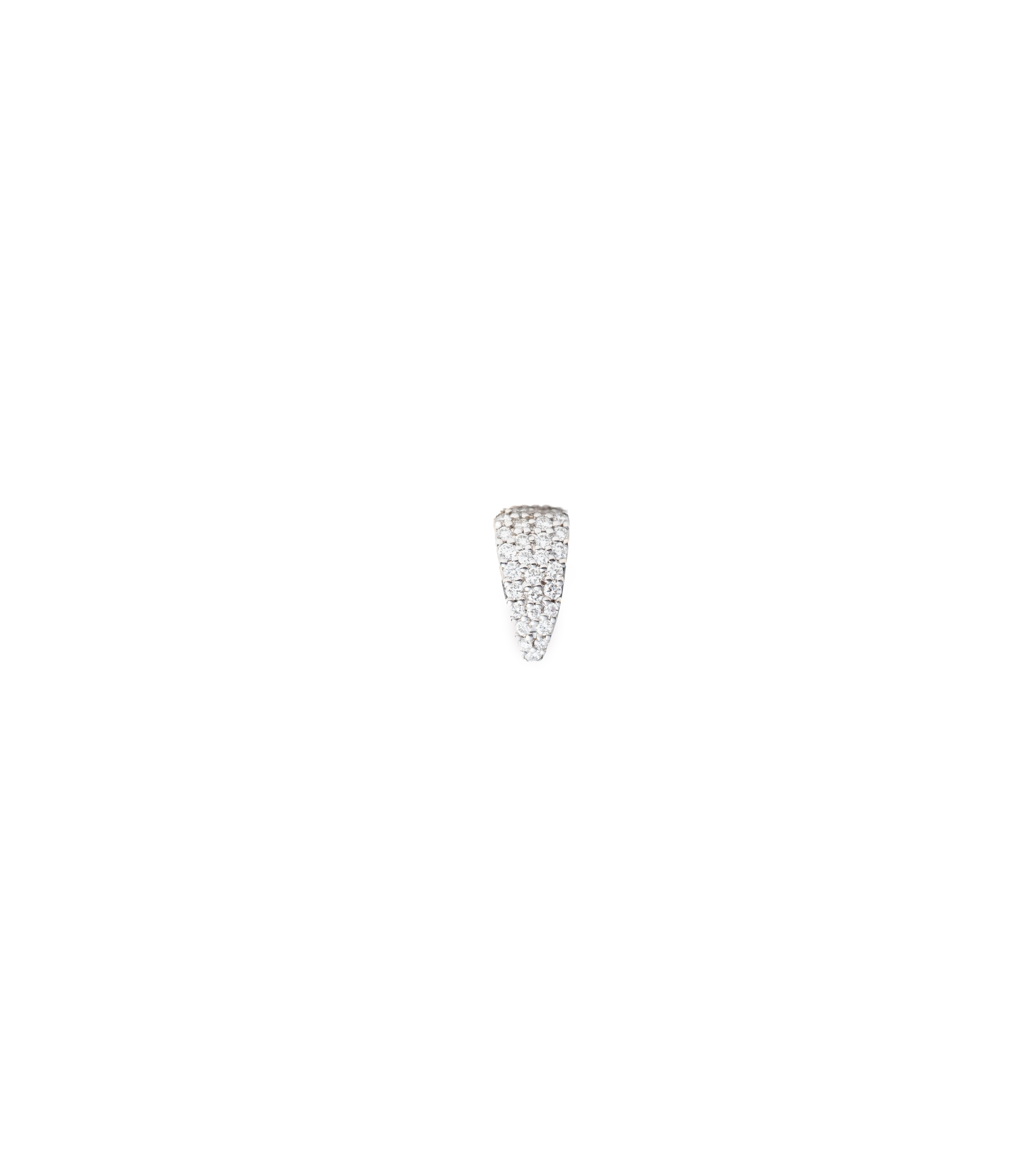 14K White Gold Pave Diamond Medium Bail Link Necklace - Elegant Layering Piece for Women, Perfect for Everyday Wear & Special Occasions