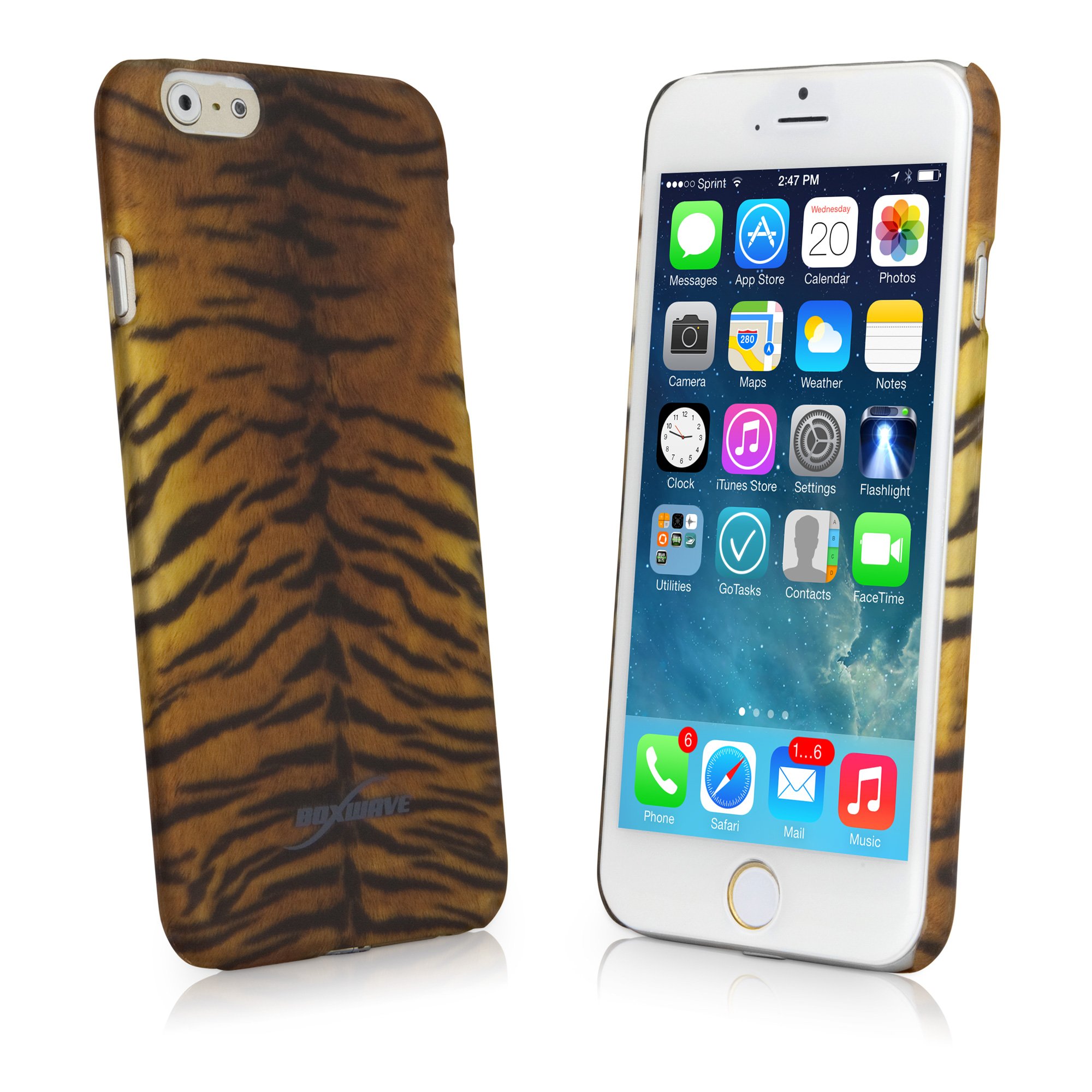 BoxWave Fierce Case - Animal Print Protective Phone Case Compatible with iPhone 6/6s - Fashionable Tiger Design Slim Shell Cover | Perfect for Daily Use, Office, Travel & Outdoor Protection