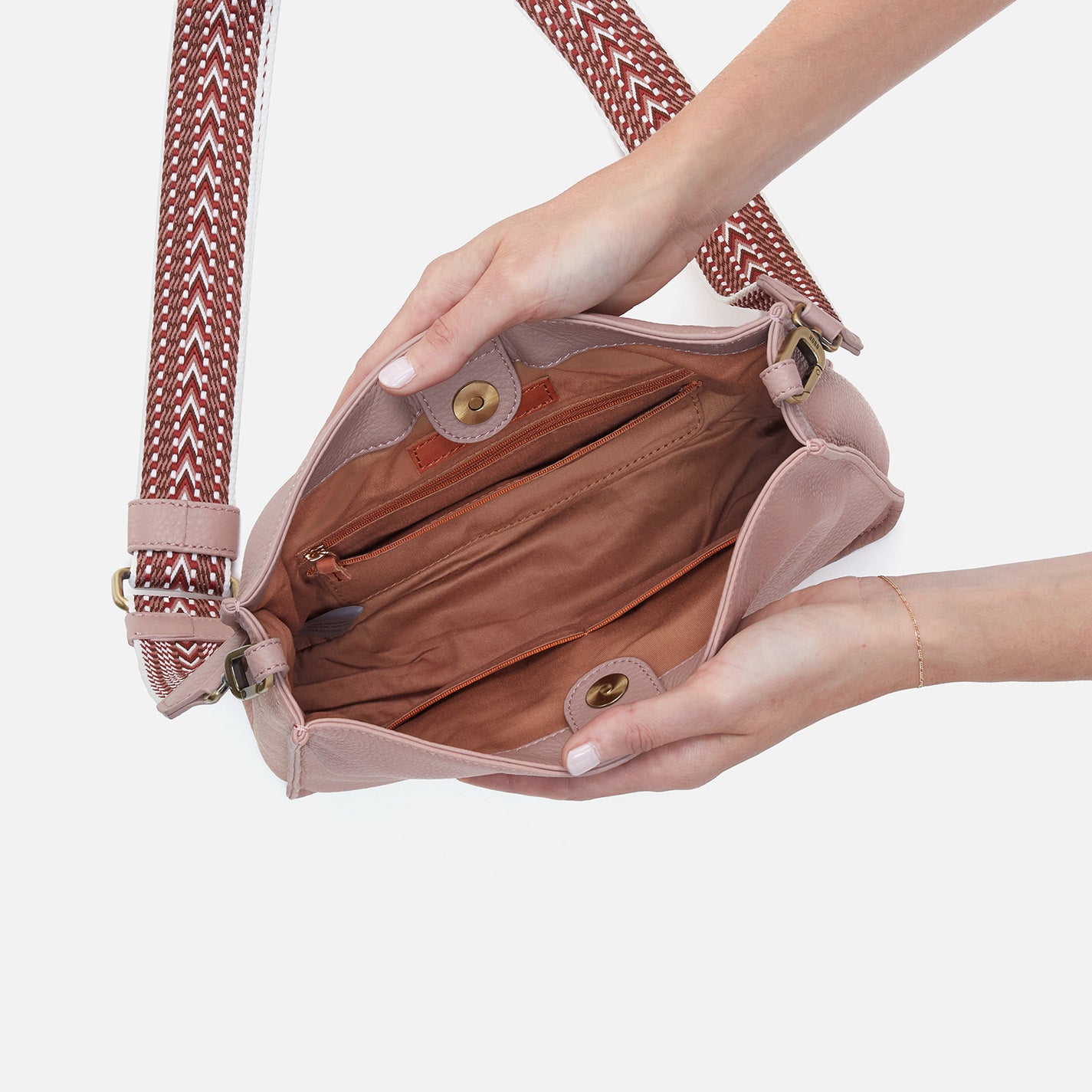 Cass Crossbody Bag in Pebbled Leather - Blush Pink Handbag for Women | Perfect for Everyday Use, Work, and Travel