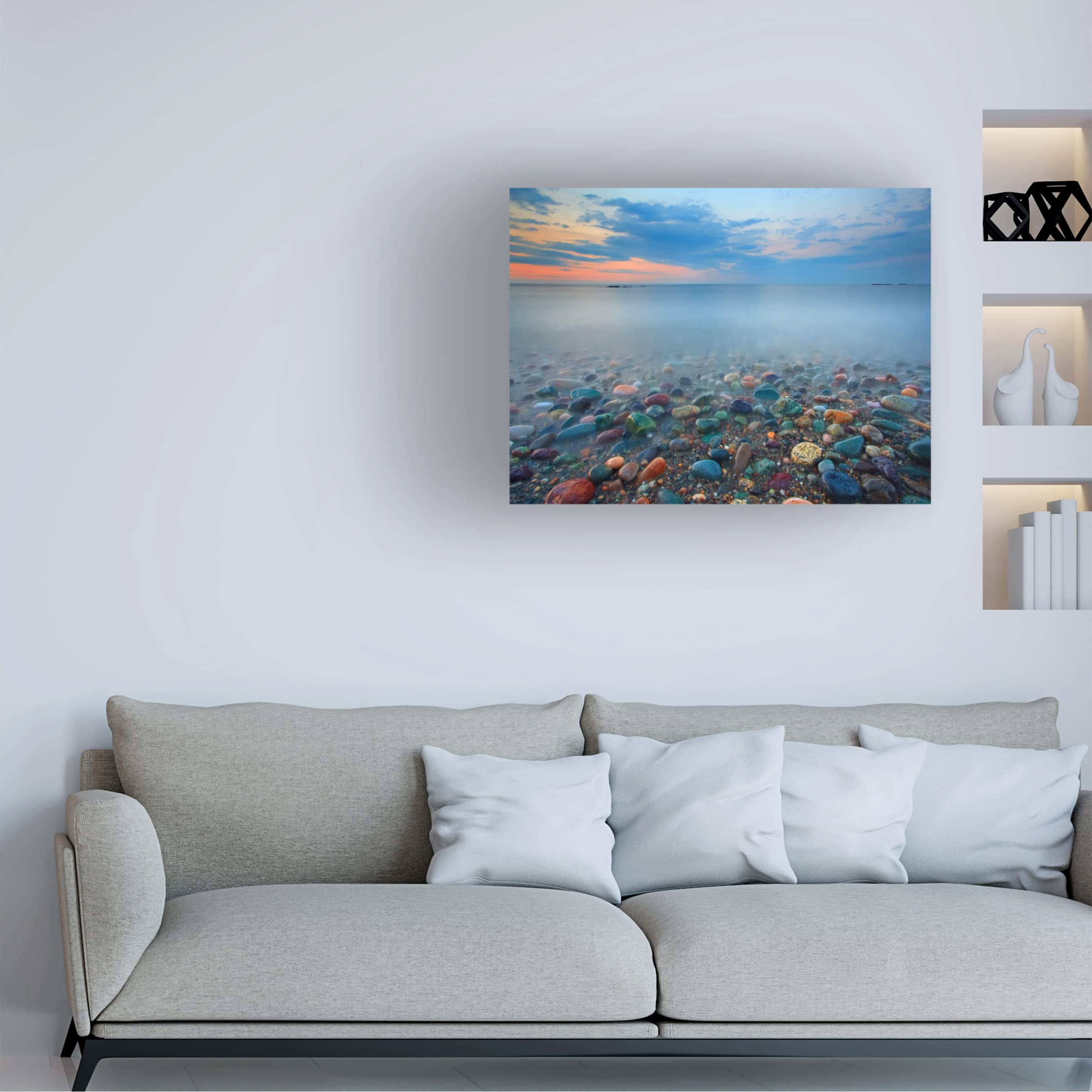 Patrick Zephyr 'Candy Coast' Framed Canvas Wall Art - Vibrant Beach Landscape Painting for Living Room, Bedroom & Office Decor