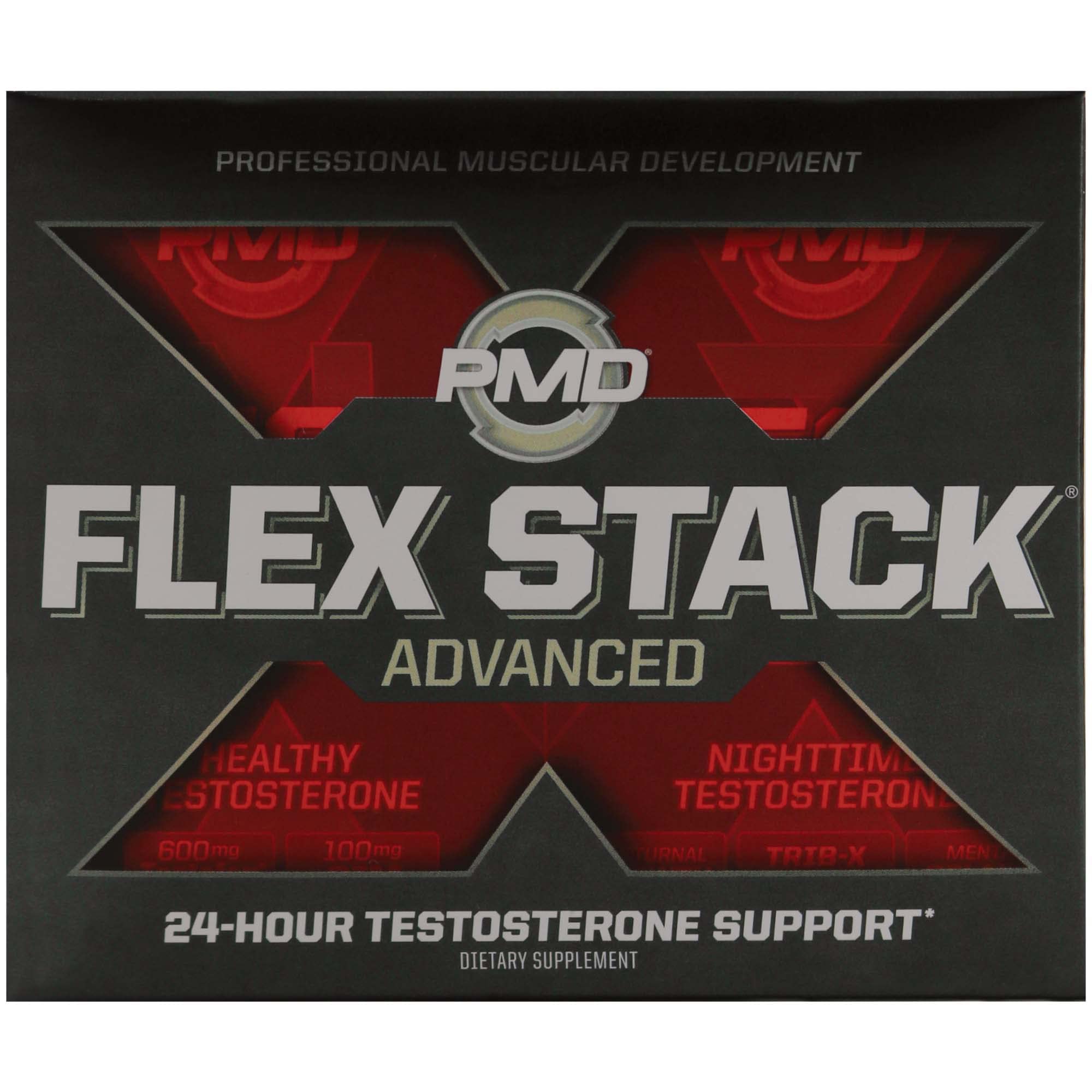 PMD Sports Flex Stack Advanced 24-Hour Testosterone Booster Supplement for Men - N-Test 600 Advanced 90 Liquid T-Gels & Z-Test 90 Capsules - Supports Lean Muscle Growth, Strength, Recovery, Libido & Sleep - Perfect for Gym, Bodybuilding & Athletic Performance