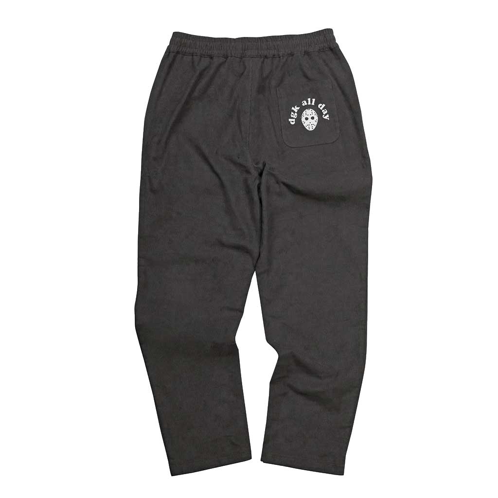 DGK All Day Corduroy Fleece Pants for Men - Soft & Comfortable Winter Lounge Pants, Black - Perfect for Home, Gym, and Casual Wear