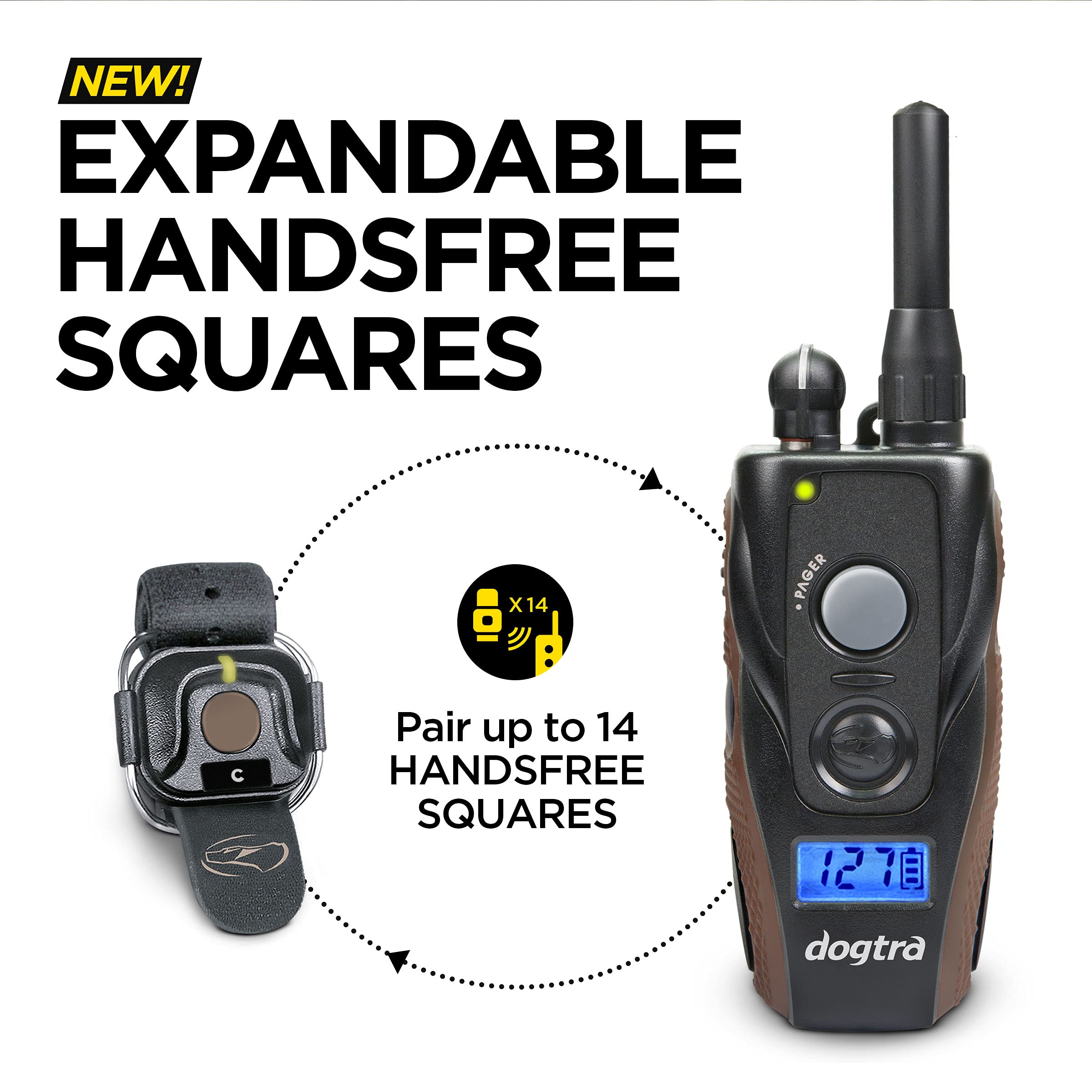 Dogtra 1900S HandsFree Plus Remote Dog Training Collar for Medium & Large Dogs - 3/4 Mile Range, Waterproof Electric Shock Collar with Vibration, 127 Training Levels, Rechargeable E-Collar - Perfect for Obedience Training, Hunting & Outdoor Adventures