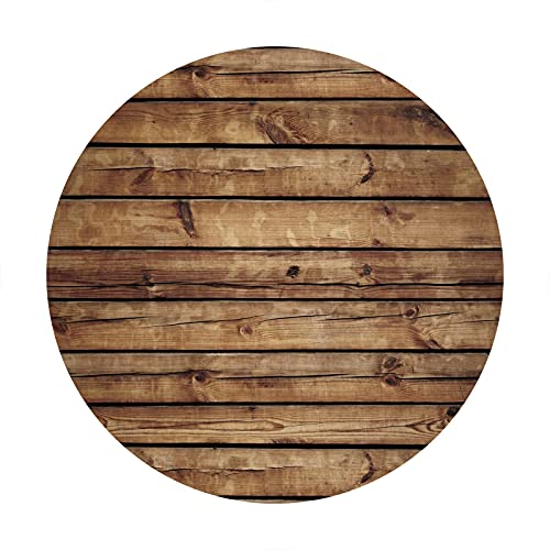 Yeele 6.5x6.5ft Rustic Wooden Circle Backdrop - Natural Wood Plank Photography Background for Party Decor, Gender Reveal, Baby Shower, Wedding & Graduation - Durable Polyester Photo Prop | Perfect for Indoor/Outdoor Events & Social Media Content Creation