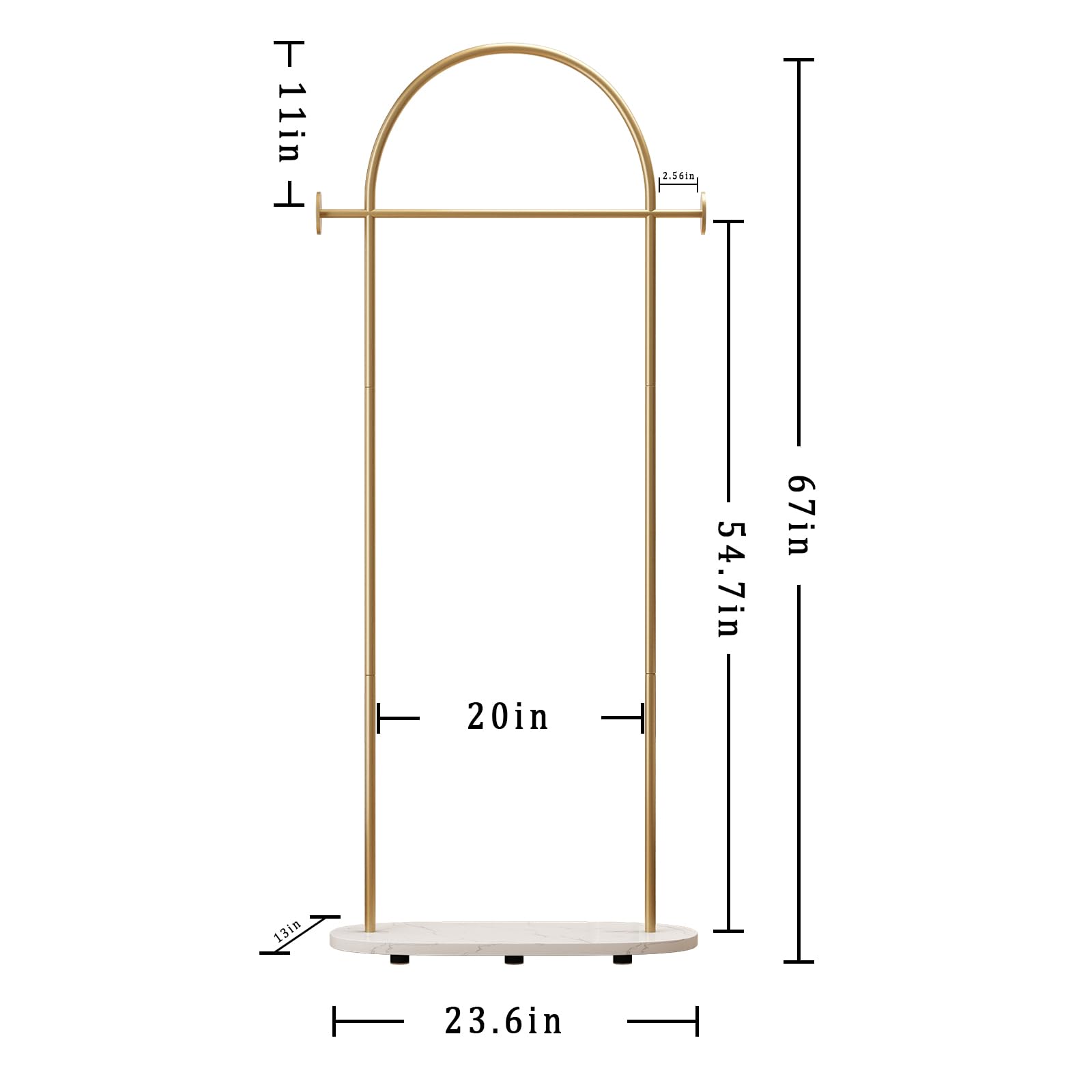 Stylish Gold Clothing Rack with Shelf - Heavy Duty Freestanding Coat Rack for Boutique, Office & Home - Modern Metal Garment Hanger Stand with Multiple Hooks - Perfect for Closet Organization, Retail Display & Bedroom Storage