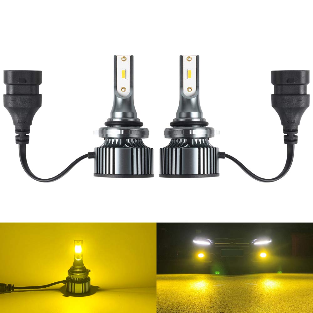 1797 LED Headlight Bulbs 9005 9006 HB3 HB4 - 3000K Yellow Gold, 28W 4000LM, Plug & Play for Cars, Trucks - DRL, Low Beam, Fog Lights Replacement - Bright CSP LED Chips, Pack of 2 - Perfect for Night Driving & Off-Road Adventures