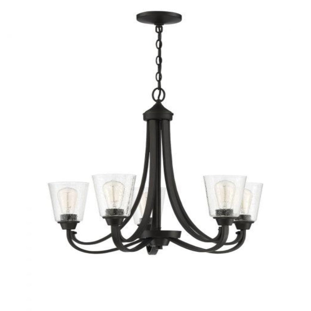 Venice 5-Light Crystal Chandelier - Modern Elegant Ceiling Light Fixture for Dining Room, Living Room & Bedroom Decor