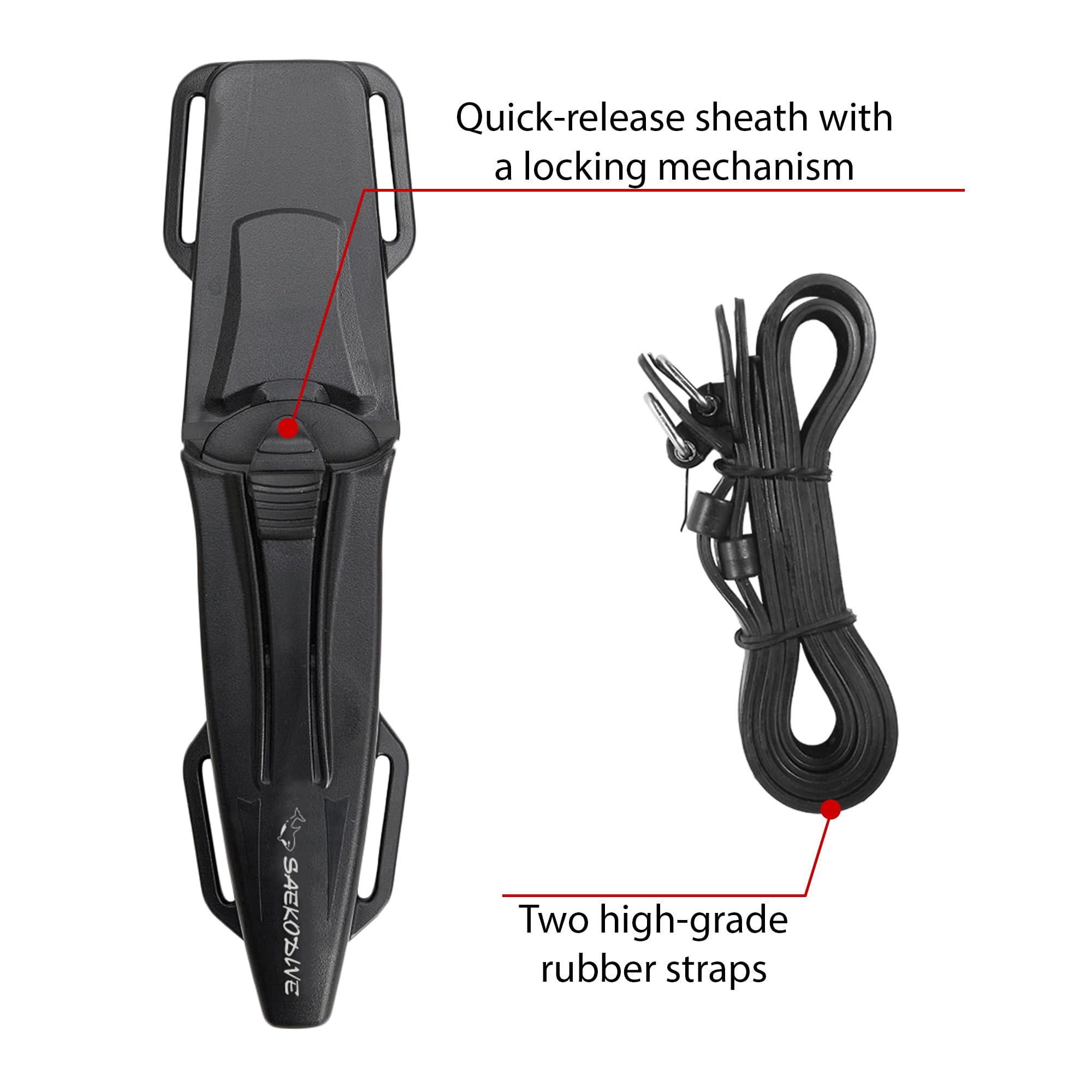 Noir Scuba Diving Knife with Thigh Holster - Stainless Steel Spearfishing & Sailing Knife - Saltwater Dive Knife with Sheath & Leg Strap - Perfect for Underwater Exploration, Marine Activities & Water Sports