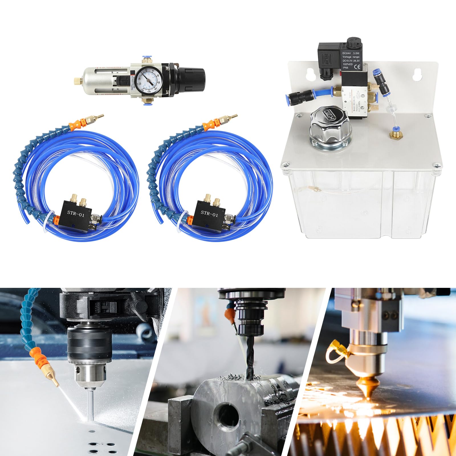 High-Performance Coolant Spray Pump System for CNC Lathe & Milling Machines - Large Capacity Self-Priming Cutting Coolant Sprayer for Water, Oil & Coolant - Ideal for Metalworking, Drilling & Industrial Cooling Applications