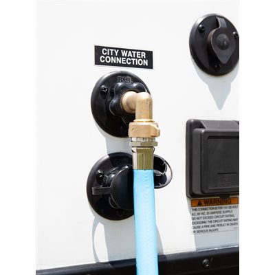 CAMCO 90 Degree Hose Elbow Saver - Durable Brass Fitting for RV, Boat & Outdoor Water Connections - Perfect for Gardens, Camping & Marine Use