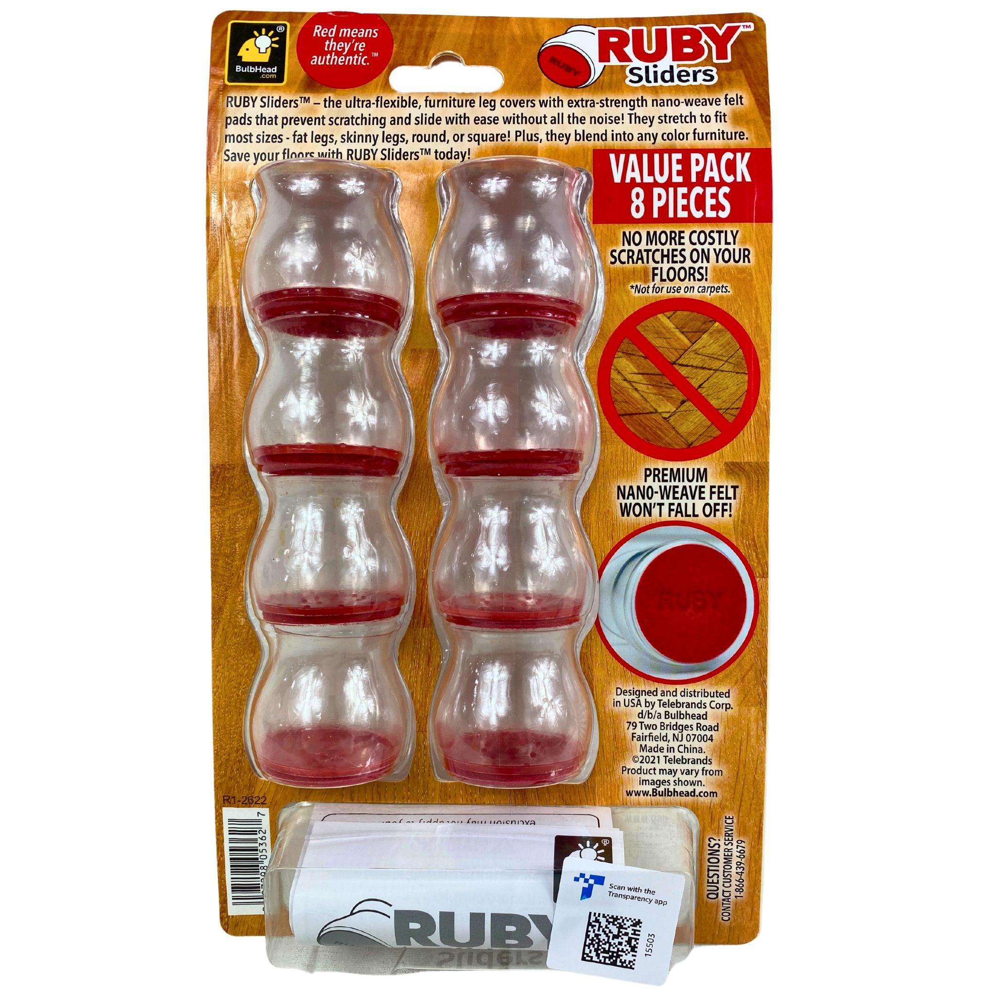 60 Pcs Ruby Sliders - Non-Slip Furniture Floor Protectors for Chairs, Tables & Sofas - Prevent Scratches on Hardwood & Tile Floors - Perfect for Home, Office & Gym Use