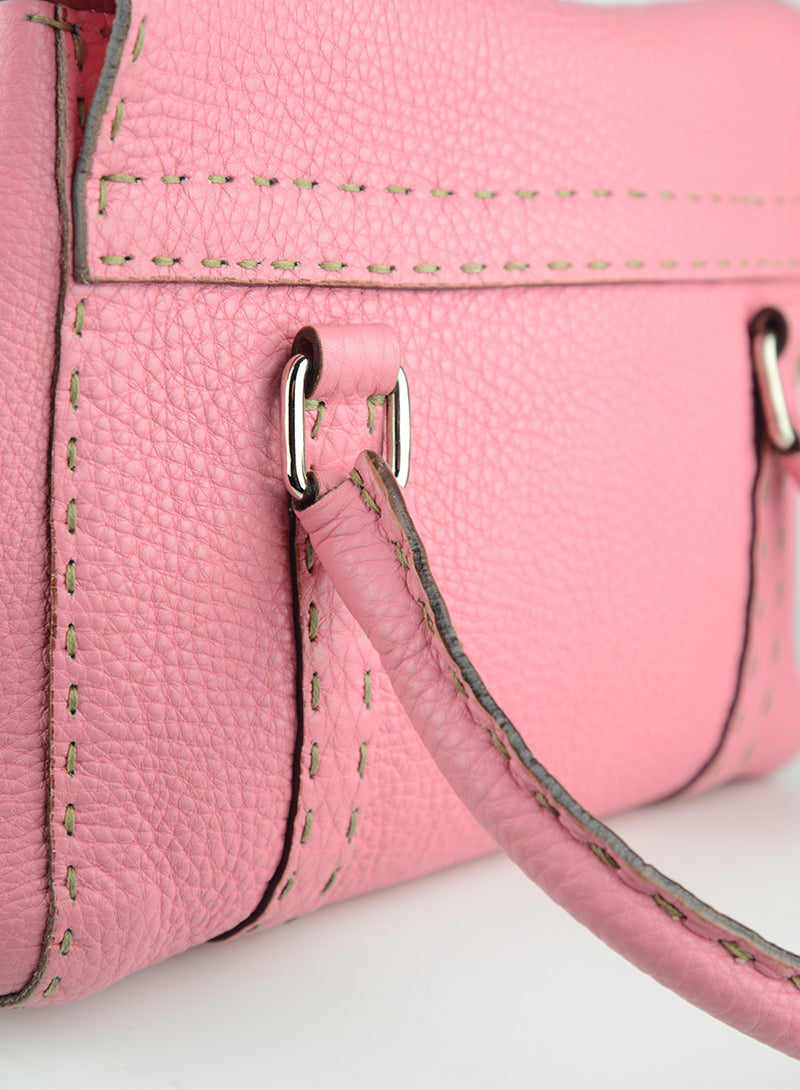 Fendi Selleria Leather Handbag in Pink - Luxury Women's Crossbody Bag for Work, Travel & Everyday Use