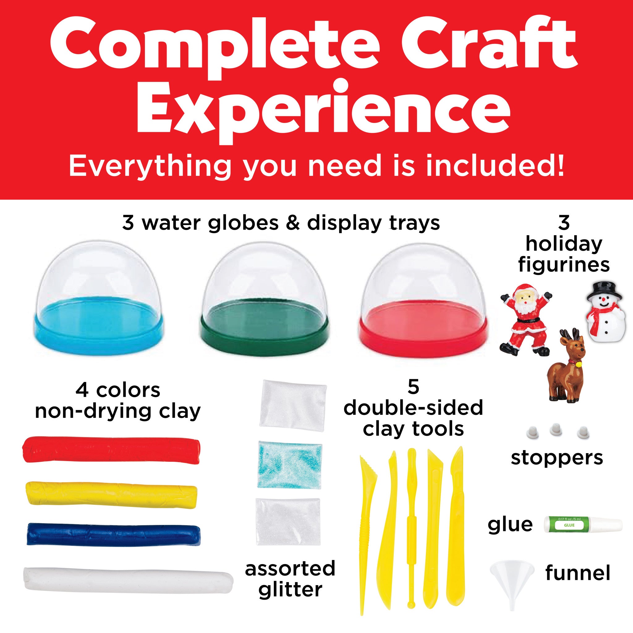 DIY Holiday Snow Globes Kit - Create Your Own Christmas Winter Wonderland for Home Decor & Gifts (Set #1846000) | Perfect for Family Crafts, Party Favors & Festive Seasonal Displays