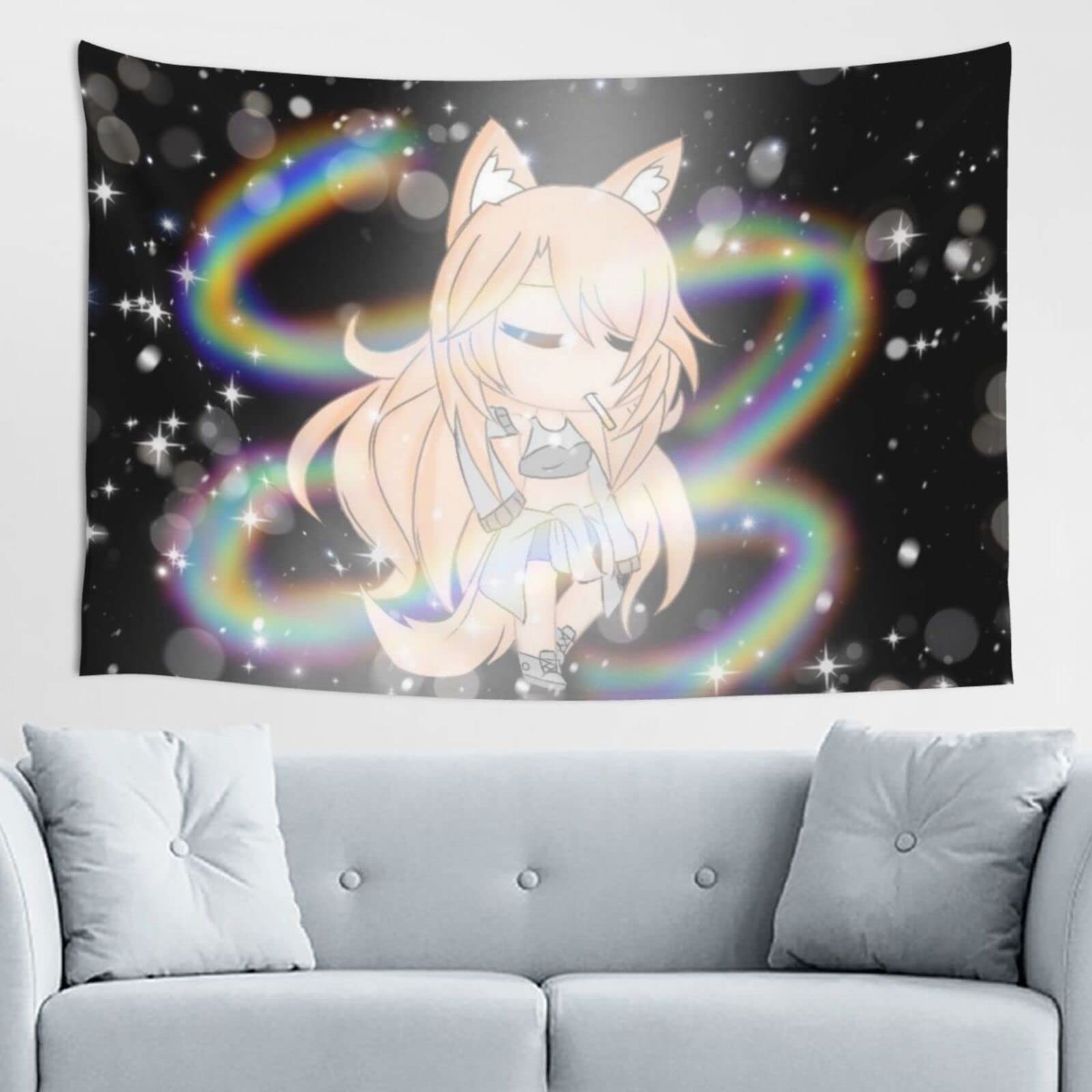 Gacha Life Tapestry Wall Hanging - 60x40in Aesthetic Wall Art for Bedroom, Dorm & Living Room Decor | Anime Poster, Party Backdrop & Cozy Blanket | Perfect for Teens Room, Gaming Setup & Themed Parties