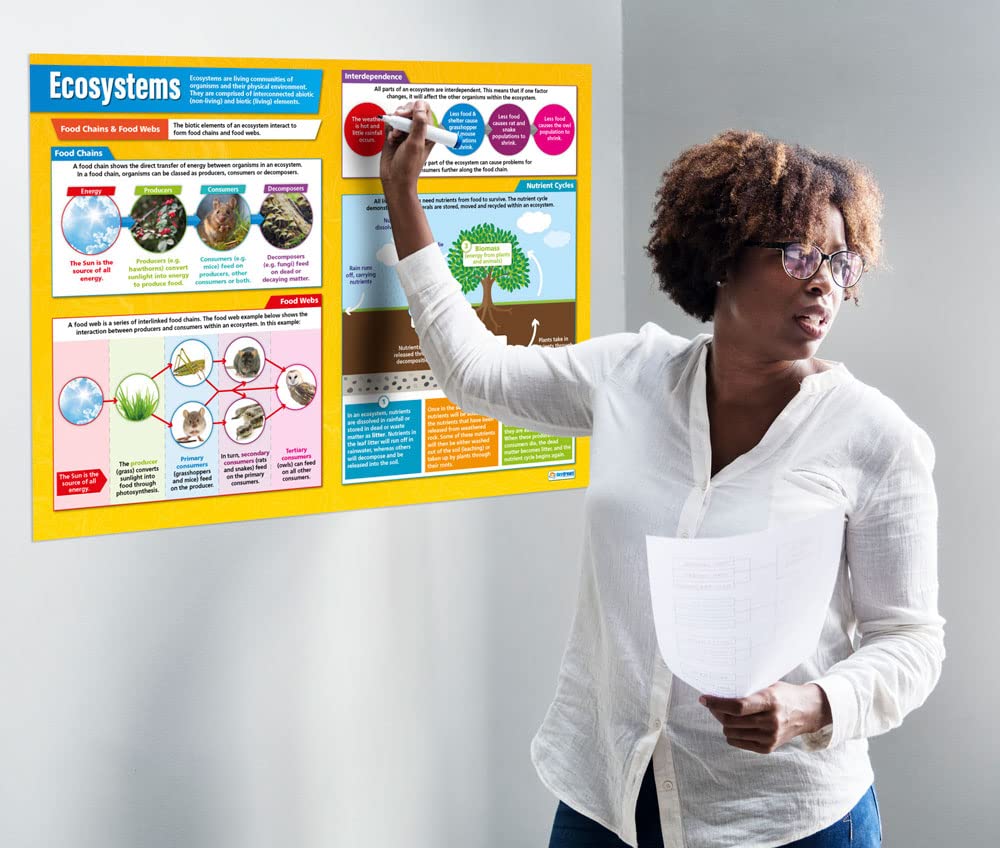 Extra Large 33x23.5 Inch Ecosystems Geography Poster - Glossy Paper Educational Wall Chart for Middle & High School Classrooms - Daydream Education - Perfect for Science Class Decor & Homeschool Learning