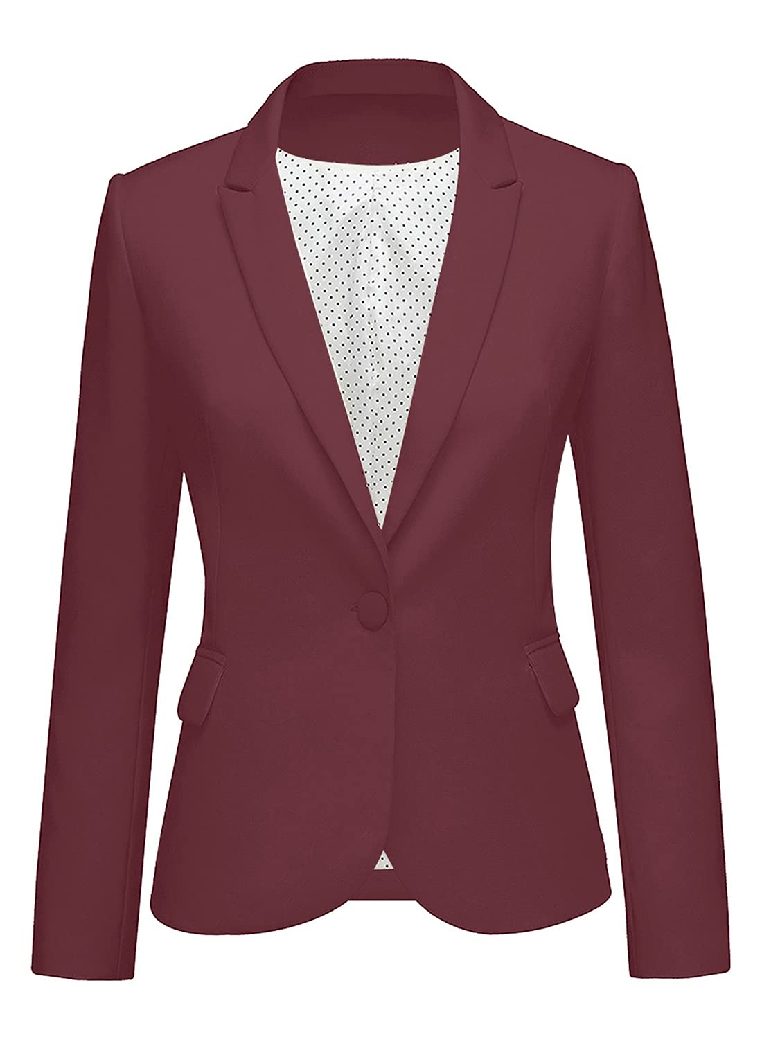 LookbookStore Women's Notched Lapel Blazer with Pockets - Professional Office Jacket for Work, Business, and Formal Occasions