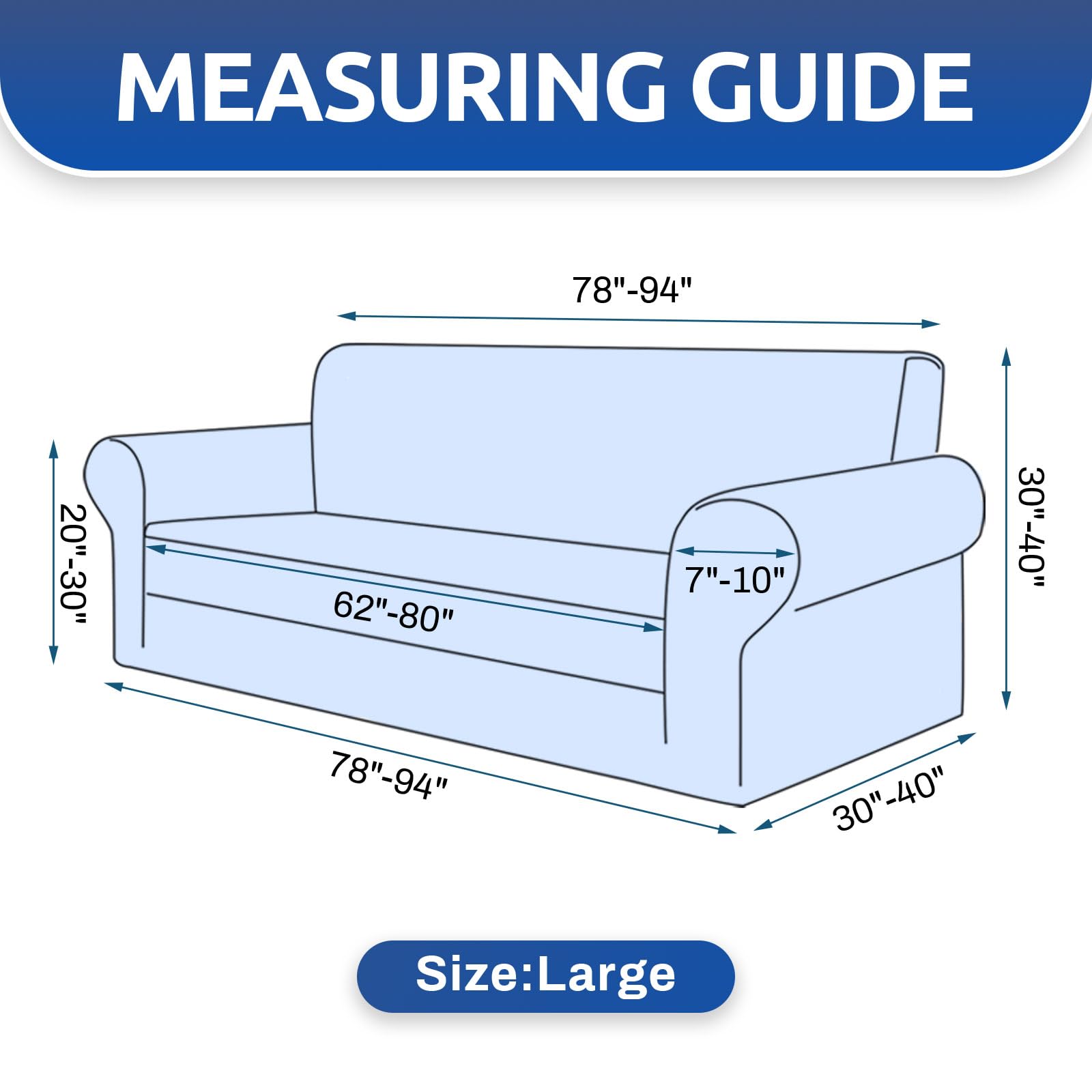 KEKUOU Stretch Sofa Cover Slipcover - 3 Cushion Couch Protector (79