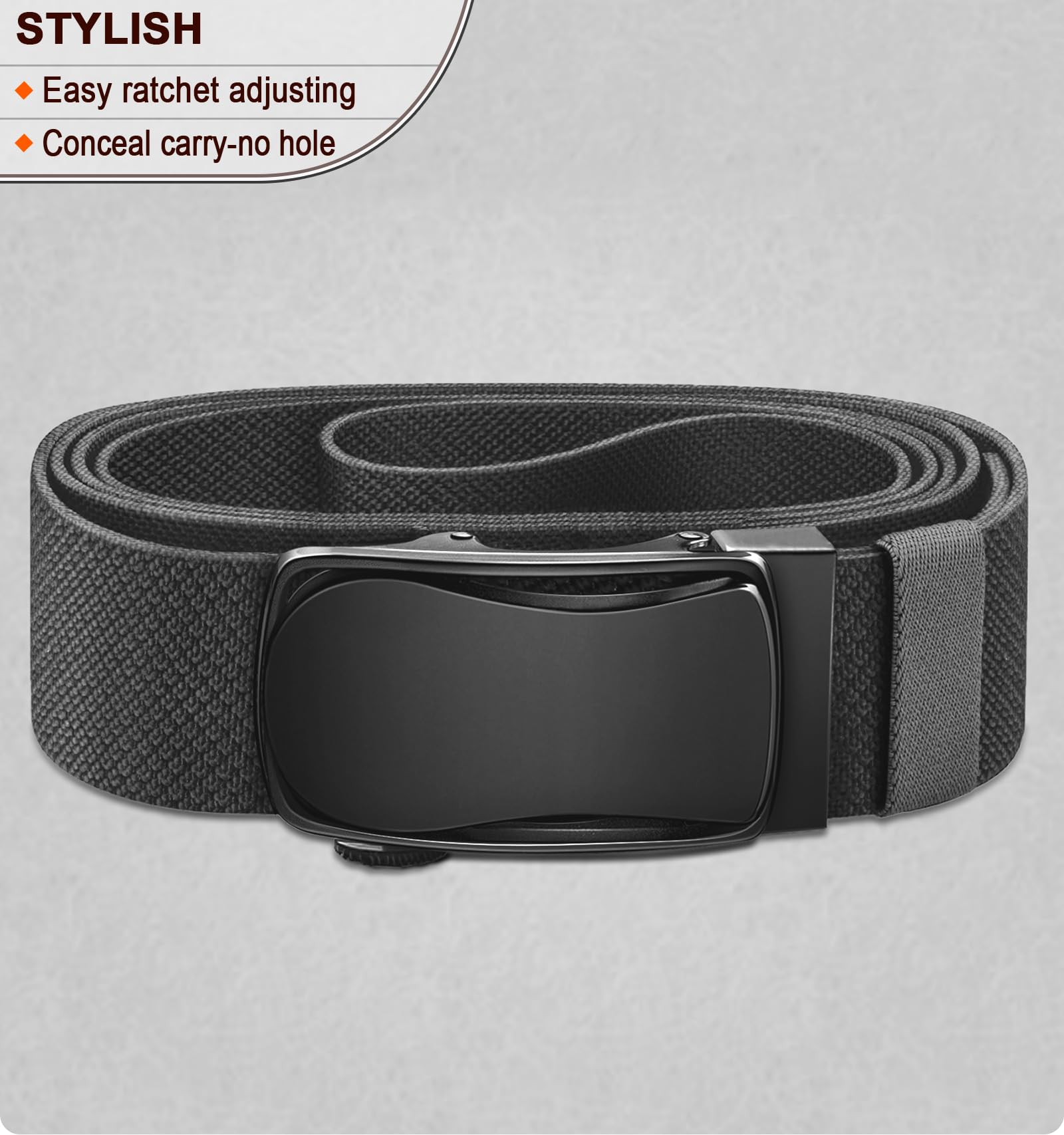 BULLIANT Men's Golf Belt - Stretch Nylon Ratchet Belt for Golf & Hiking