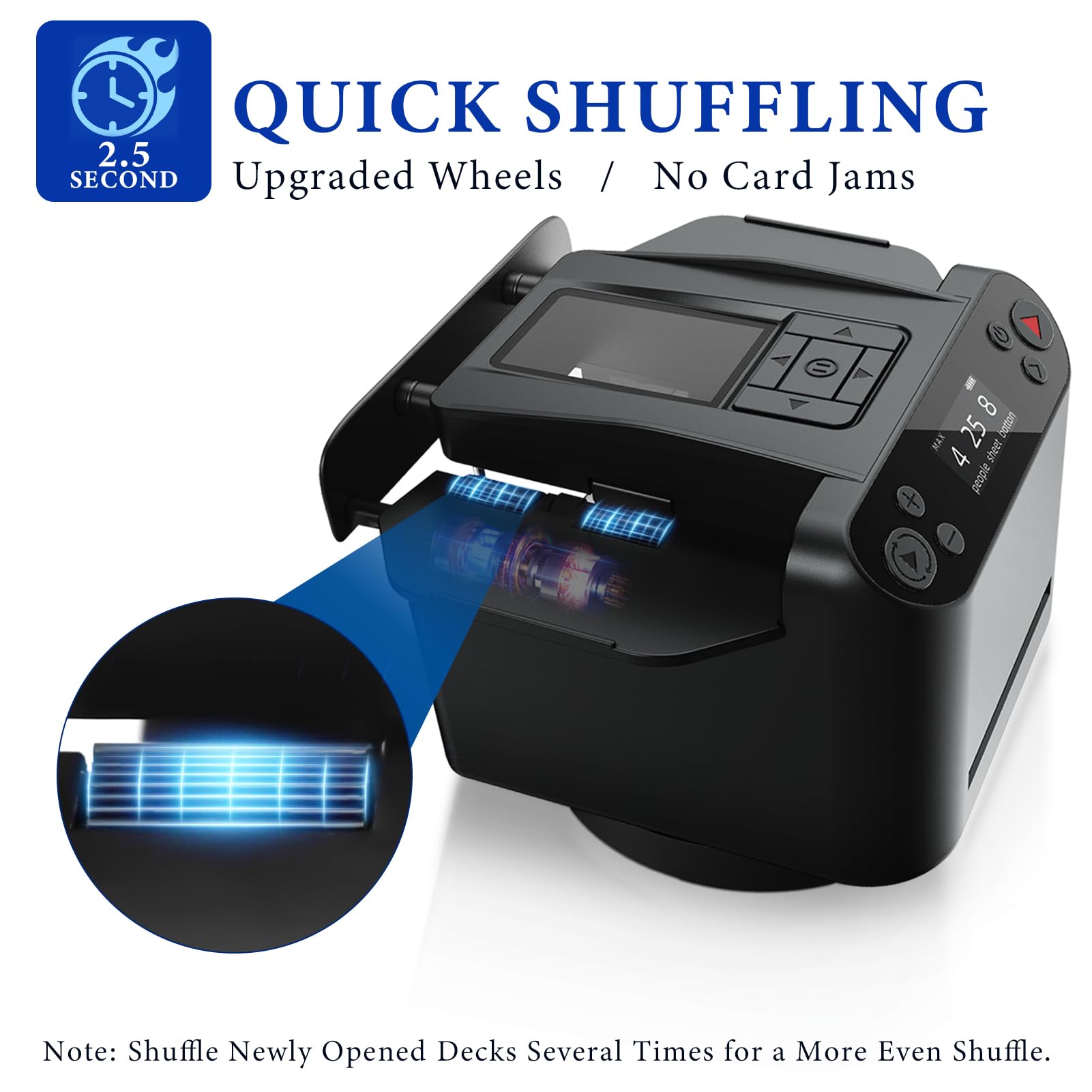 2-in-1 Automatic Card Shuffler & Dealer with 360° Rotation & 4 Wireless Remotes - Perfect for Poker, Blackjack, UNO, Texas Hold'em (2-8 Players) - Ideal for Game Nights, Casinos & Family Gatherings