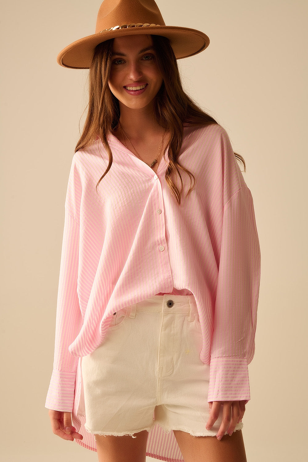 Oversized Pink Baby Shirt with Back Bow Tie - Perfect for Newborn Photoshoots, Baby Showers & Special Occasions