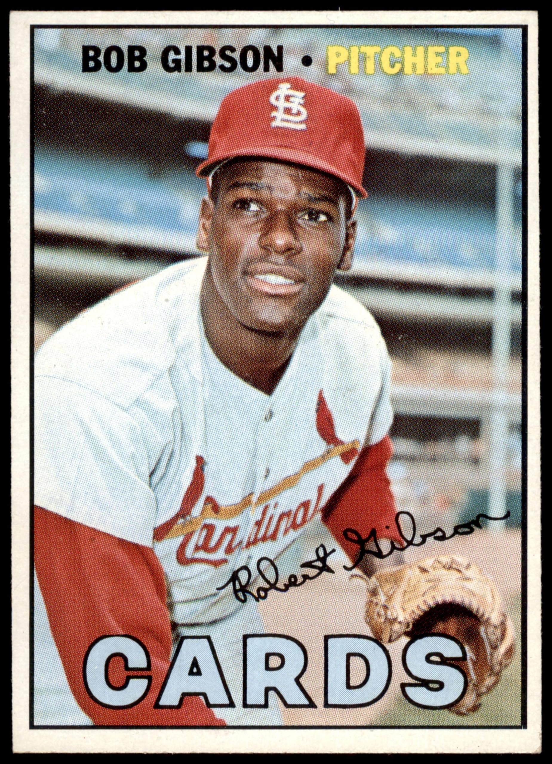 1967 Topps #210 Bob Gibson St. Louis Cardinals Baseball Card - EX Condition - Vintage MLB Collectible - Perfect for Sports Memorabilia Displays and Baseball Card Collections