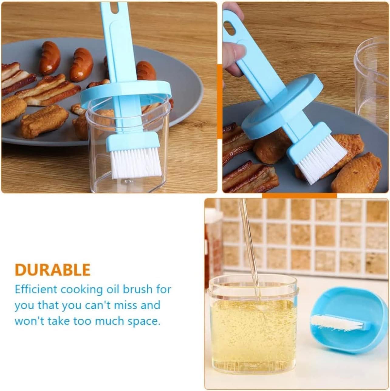 **CSOK Silicone Oil Bottle Brush Set - Includes Oil Bottle & Brush, BBQ Basting Brush, Pastry Brush for Cooking, Baking, Grilling - Perfect for Kitchen, BBQ, Baking (Pack of 1)**