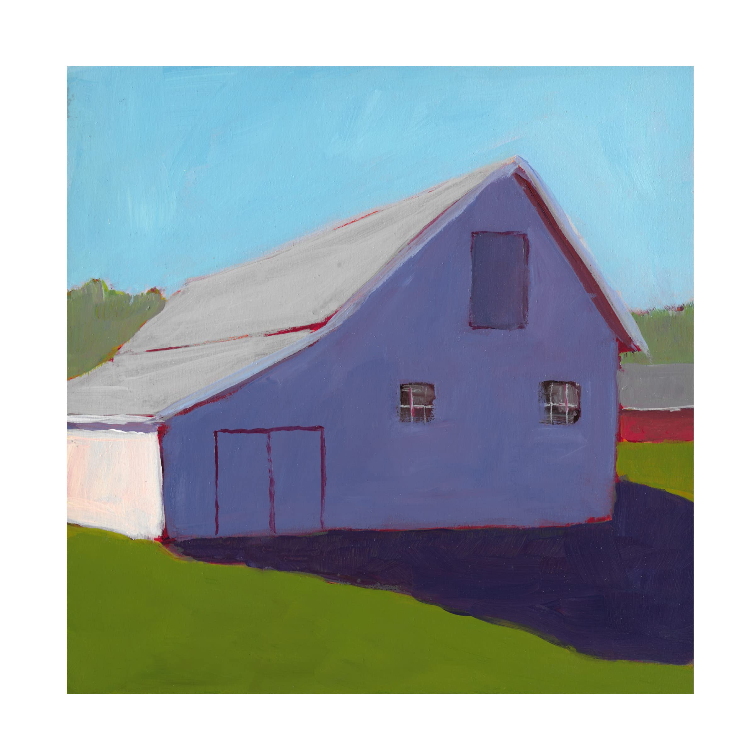 Trademark Fine Art 'Bucolic Structure V' Canvas Wall Art by Carol Young - Farmhouse Landscape Painting for Living Room, Bedroom & Office Decor