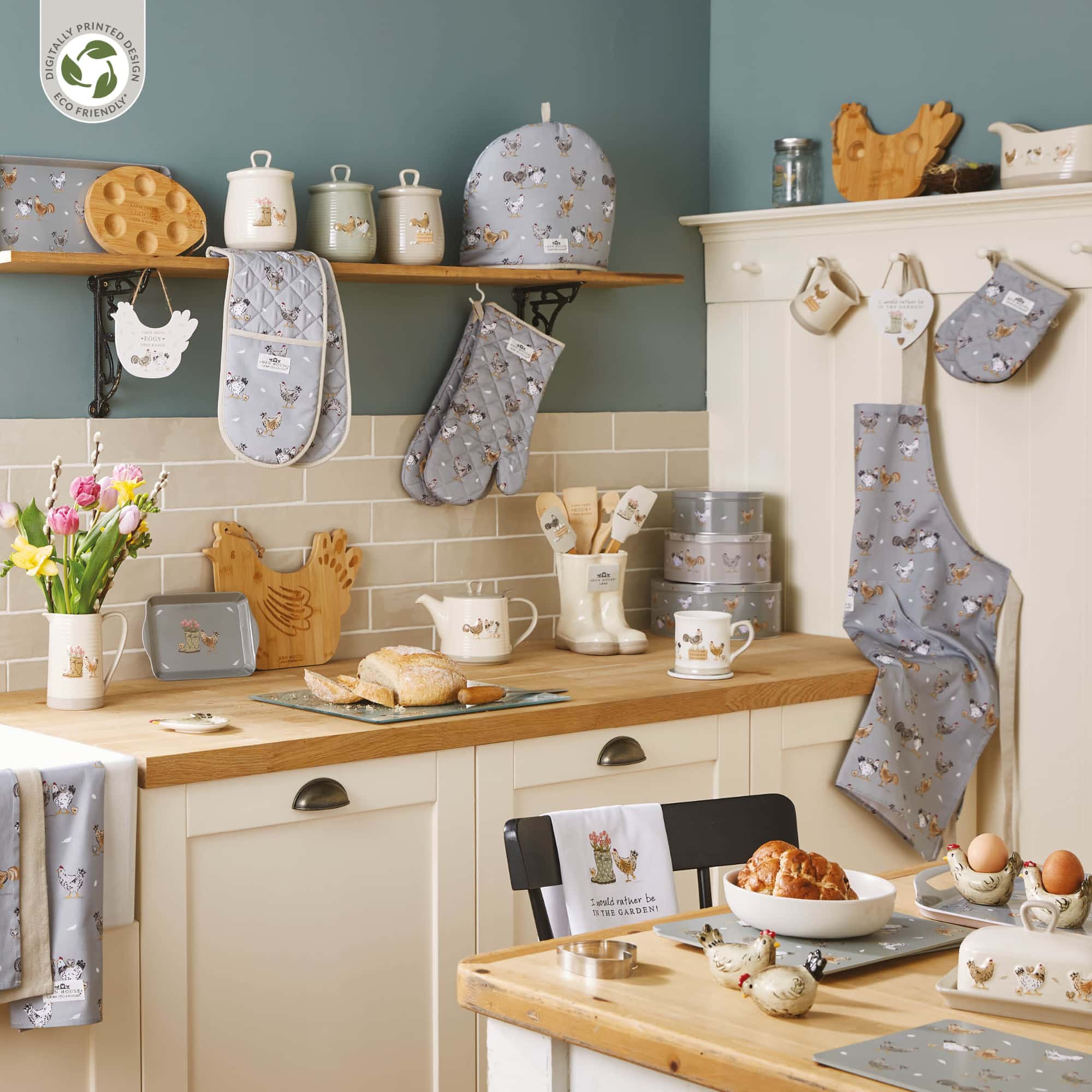 Hen House Lane Large Spoon Rest - Ceramic Kitchen Utensil Holder for Cooking & Serving - Perfect for Stovetop, Countertop, and Dining Table Use