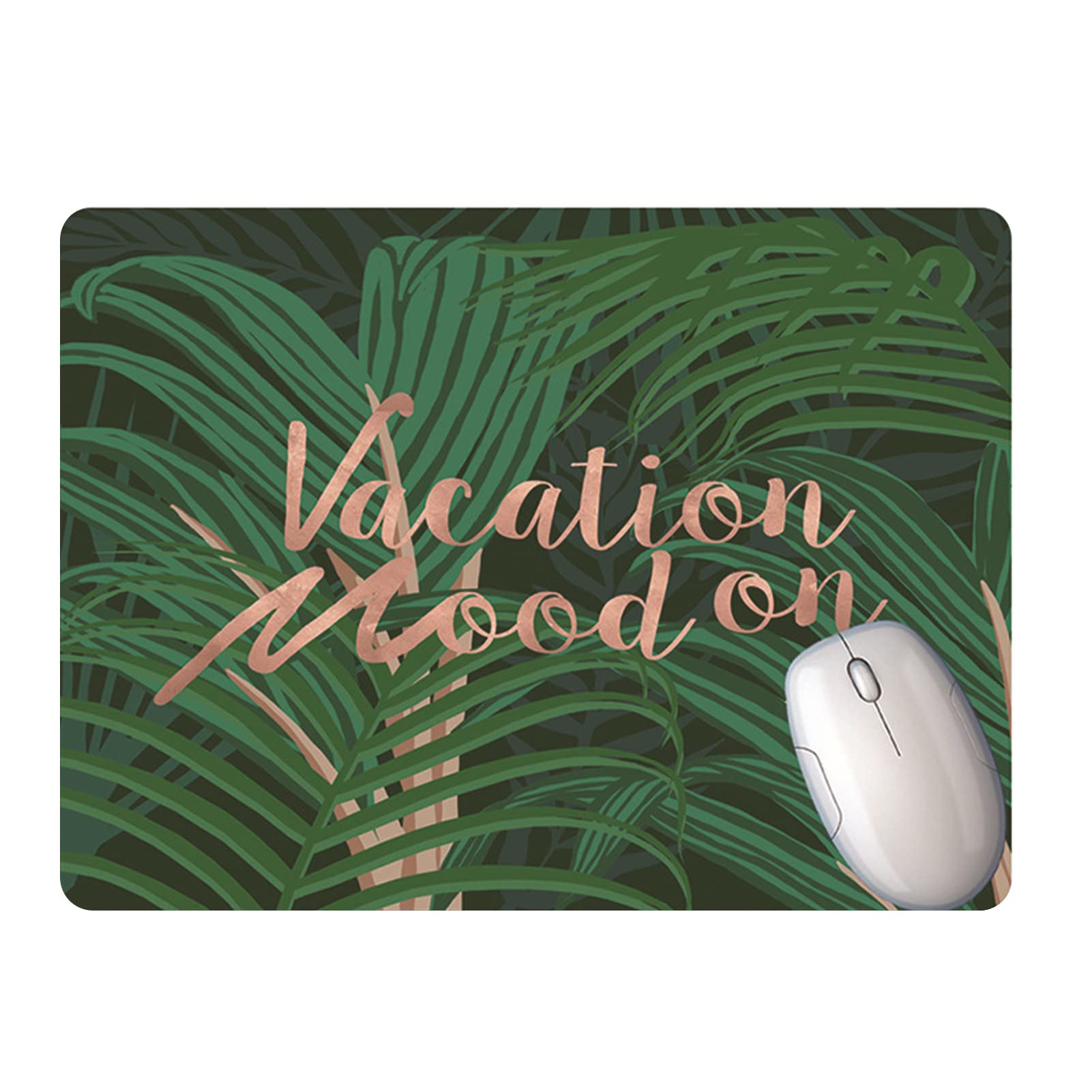 IKAXIYO Soft Anti-Slip Mouse Pad with Wrist Rest - Smooth Green Plants Design Desk Mat for Keyboard & Laptop - Cute & Comfortable Office & Gaming Accessory for Work & Home Use