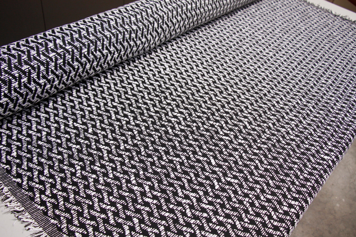 Stylish Black & White Tweed Fabric - Perfect for Upholstery, Fashion Design, and Home Decor Projects