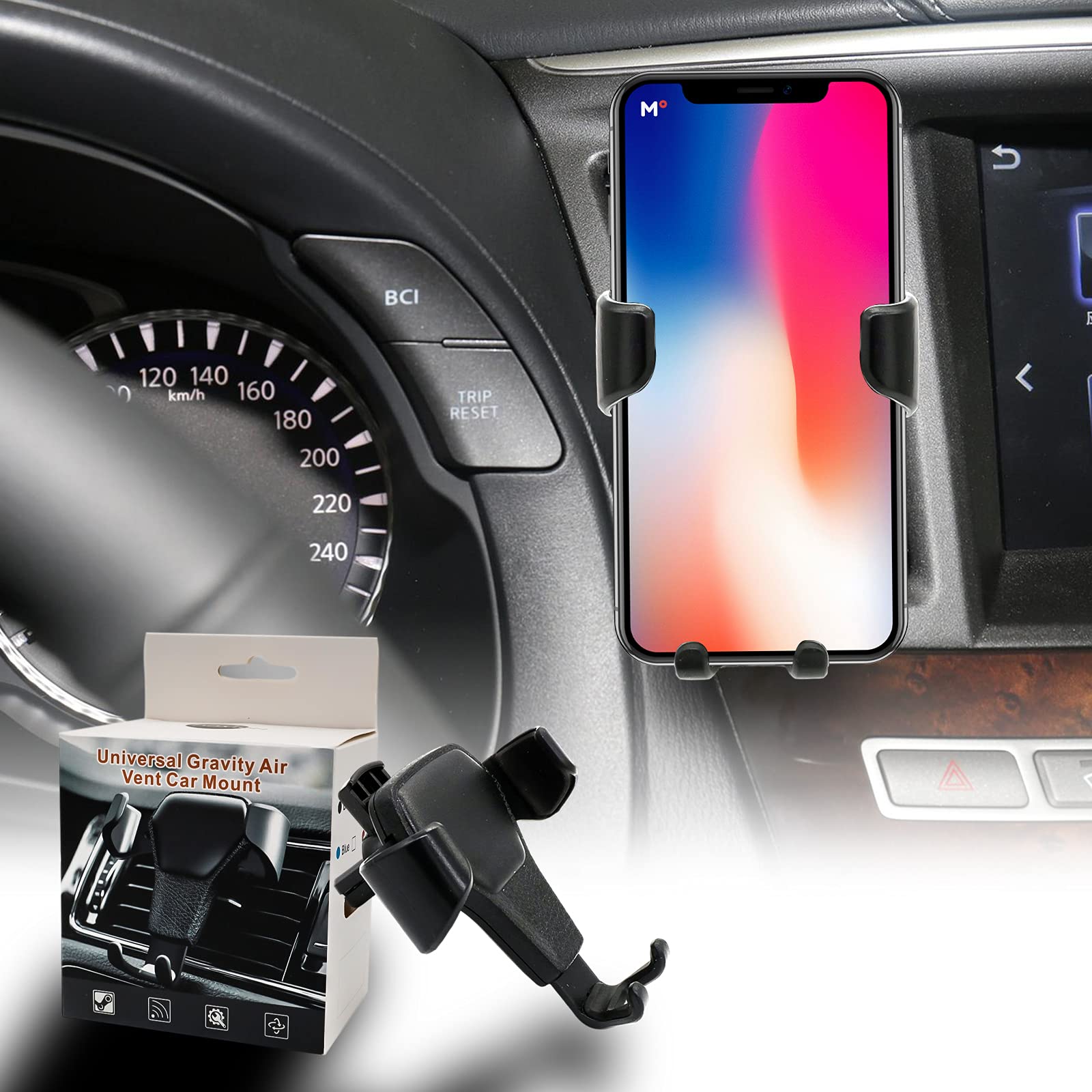 HaxTON Upgraded Universal Car Air Vent Phone Mount Holder - Compatible with 4-6.7 Inch Smartphones, Secure Clip Design for iPhone & Android - Perfect for Hands-Free Driving, GPS Navigation & Road Trips