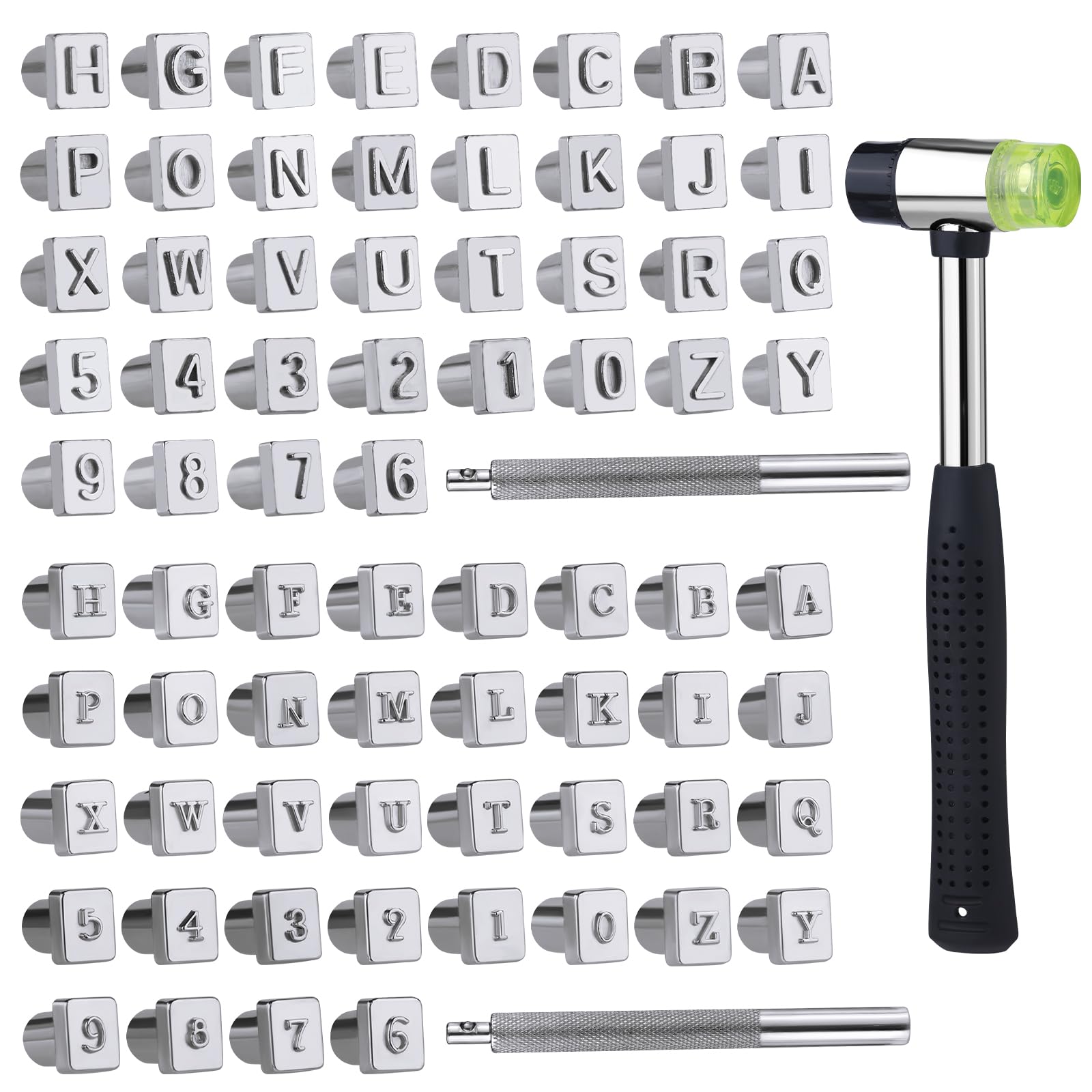 WONVOC 75pcs Leather Stamping Tools Kit with Letters & Patterns for Leathercraft DIY Projects