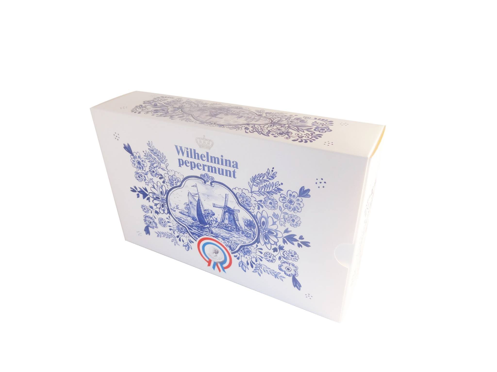 Delft Blue Gift Box - Fortuin Wilhelmina Peppermint Candy 2 Pack (17oz/500g Each) - Premium Dutch Treats for Gifting, Holidays & Special Occasions