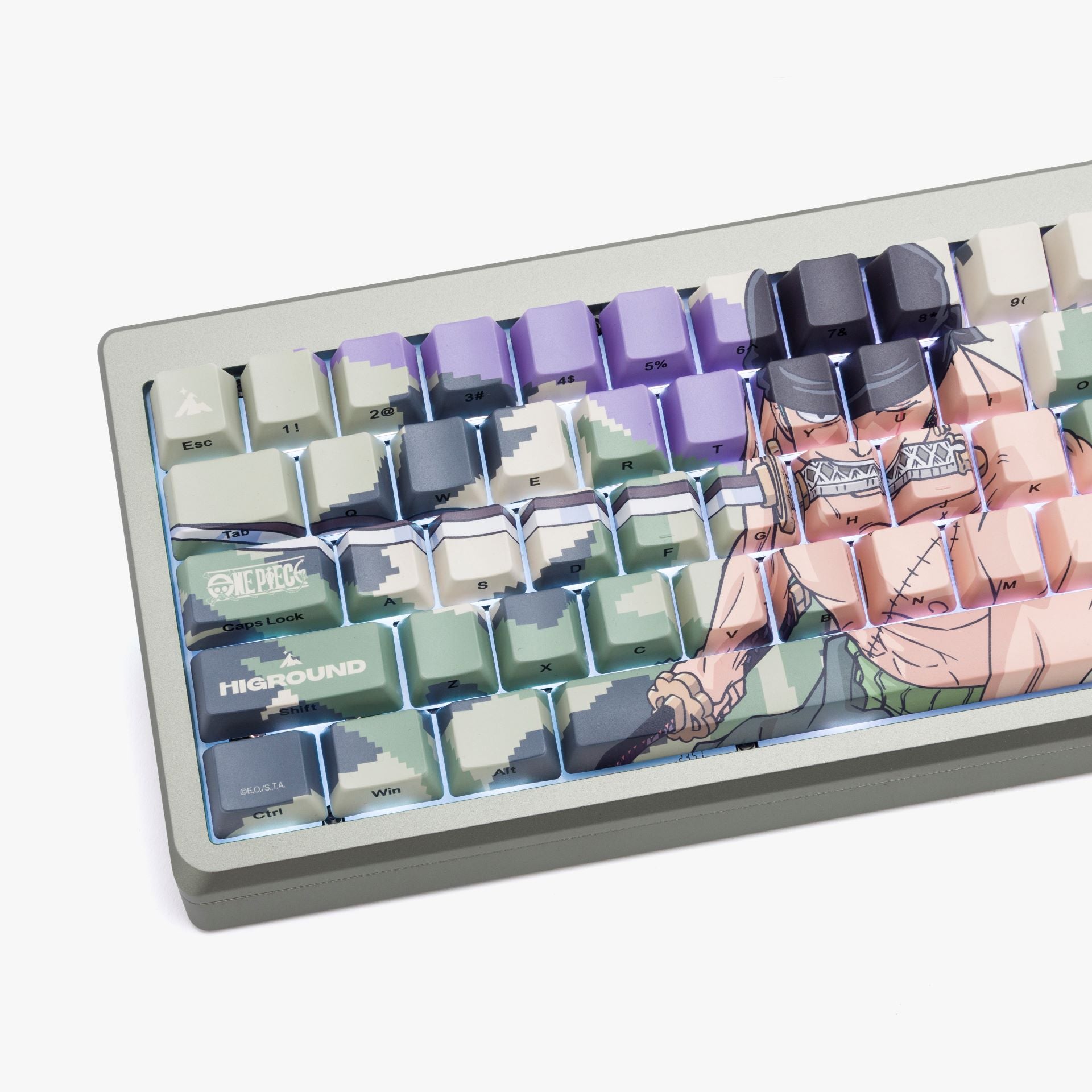 One Piece x HG Summit 65 Mechanical Keyboard - Zoro Themed RGB Gaming Keyboard for PC, Mac - Perfect for Anime Fans & Gamers