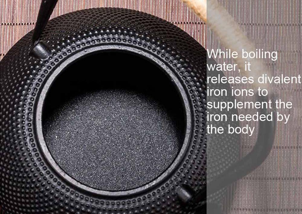 Premium 1200ml Handmade Japanese Cast Iron Tetsubin Teapot with Stainless Steel Infuser - Black Iron Kettle for Gas Stove & Induction - Perfect for Traditional Tea Ceremonies, Home Brewing & Gift Giving